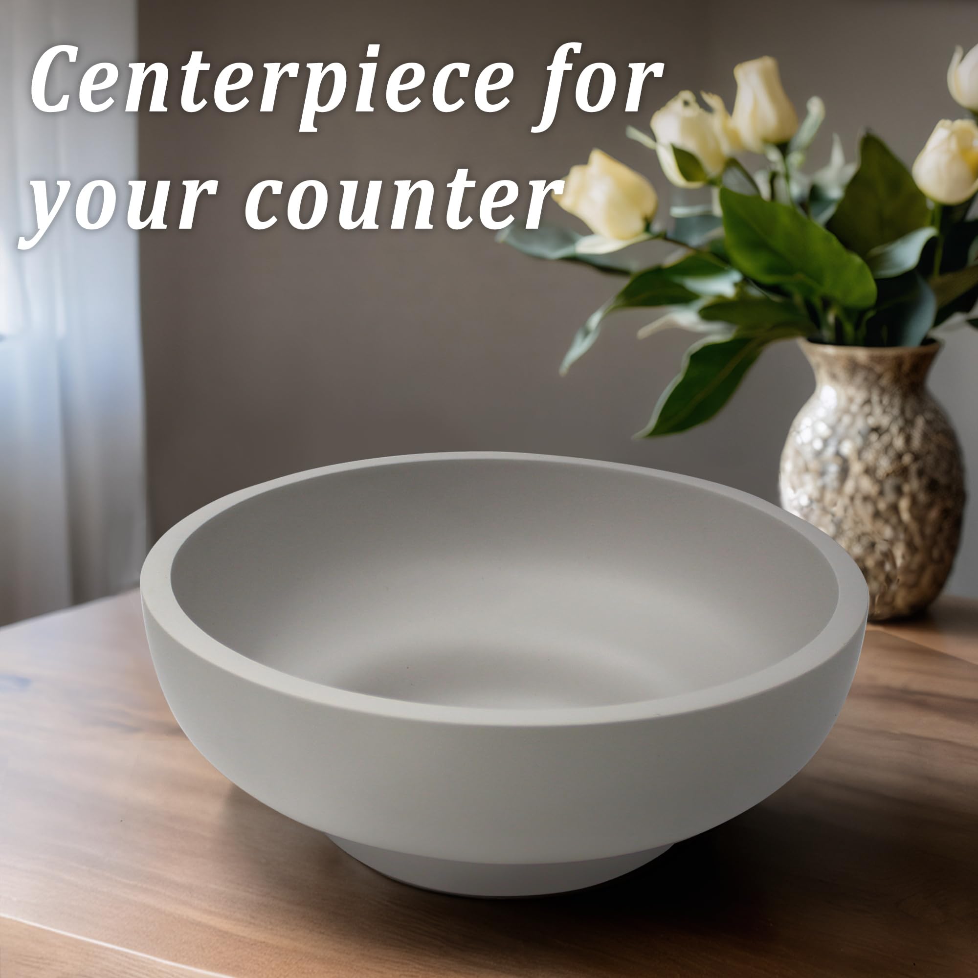 LIN CHUAN Large Decorative Bowl, Fruit Bowl for Kitchen Counter, Modern Resin Bowl for Home Decor, Key Holder for Entry Table, G