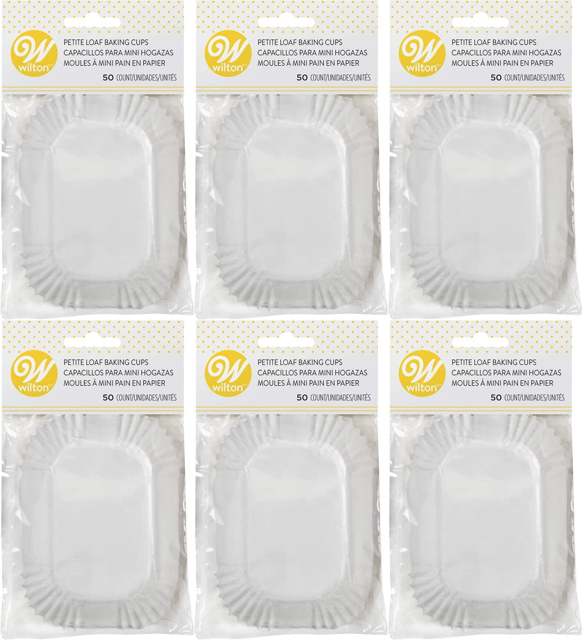 Wilton Baking Cups White Petite Loaf 50 Pack (6-Pack)