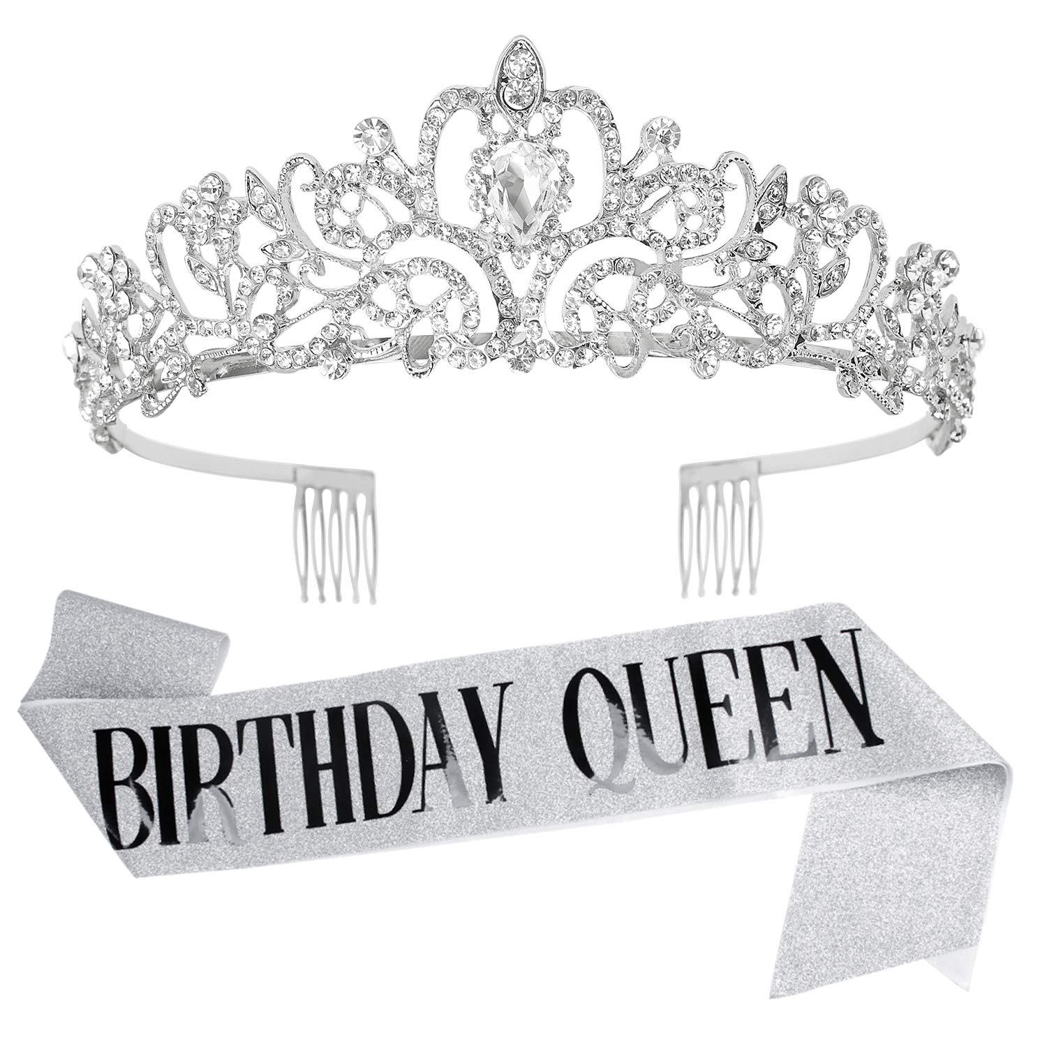 Tiara For Women Birthday, Tiara For Women Silver, Happy Birthday Queen Tiara For Women, Crown For Girls Tiaras Birthday Queen Cr
