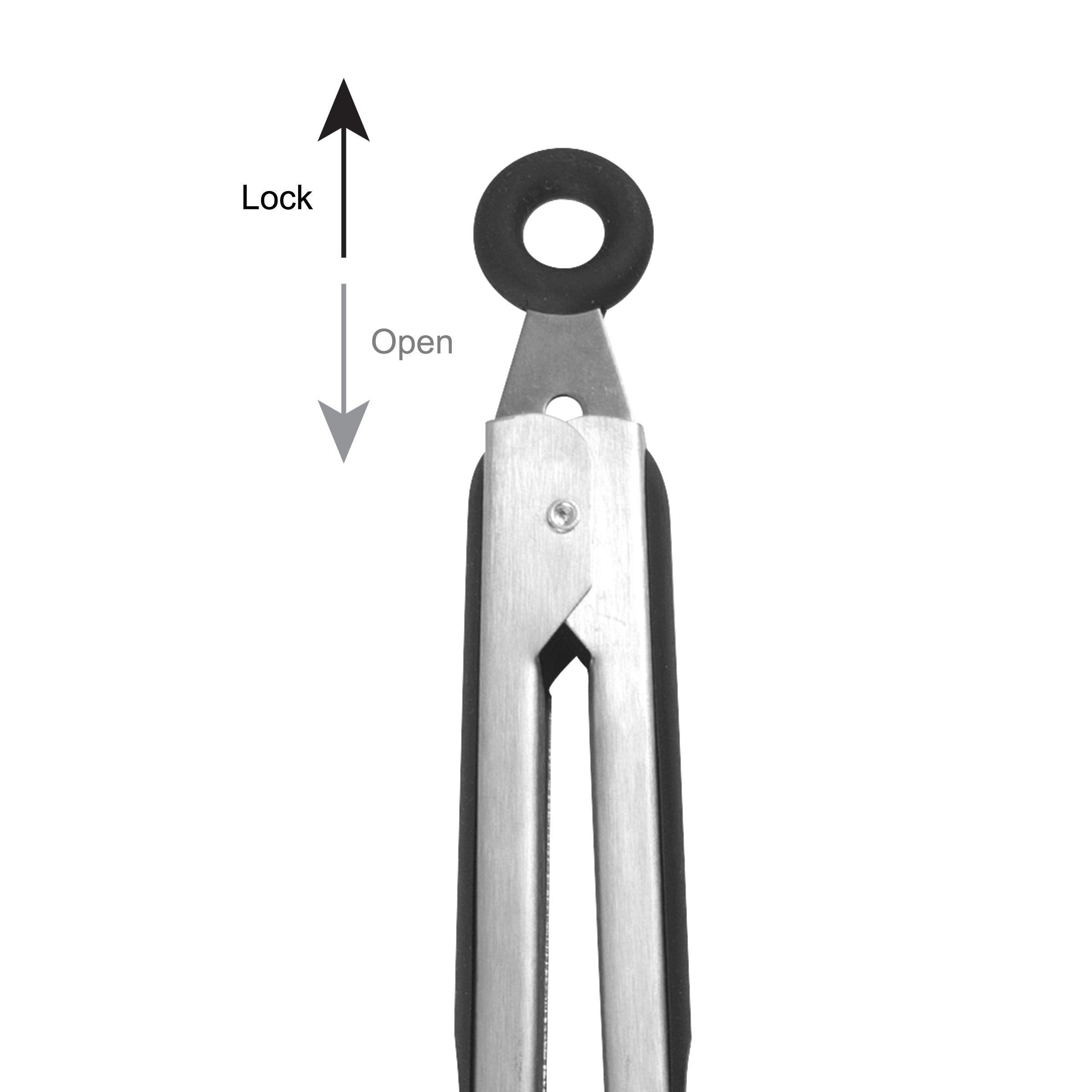 Farberware Classic Tongs Set of 3, Nylon Tipped, Stainless Steel, Black - Model 5215718