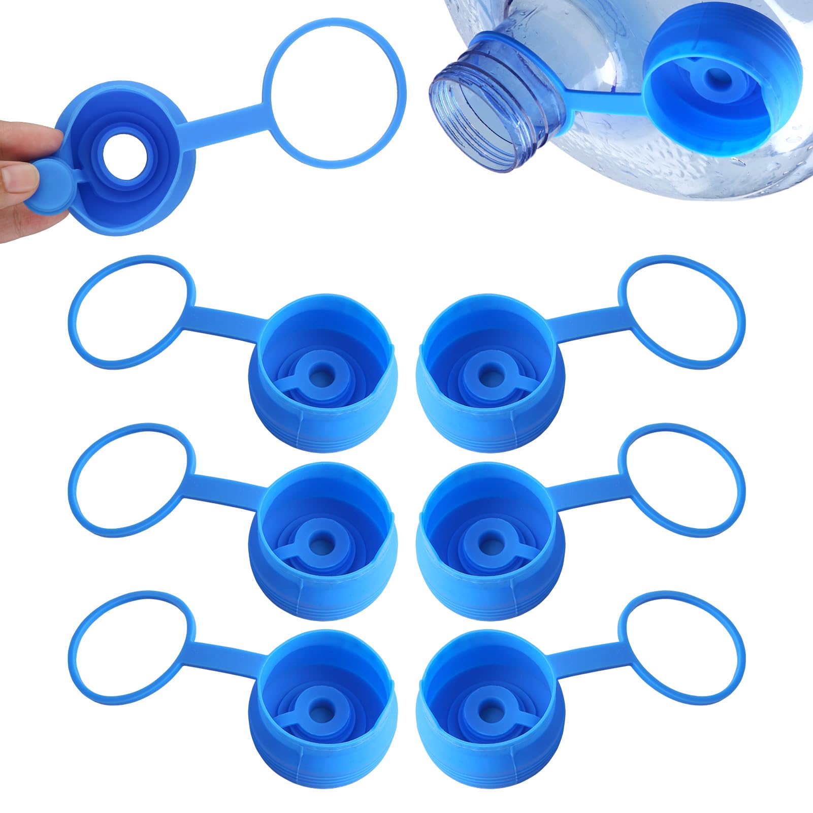 5 Gallon Water Jug Cap 8 Pcs Reusable Water Bottle Spout Replacement Lids For 55Mm Water Bottles Jug Seal With Strap Non Spill S