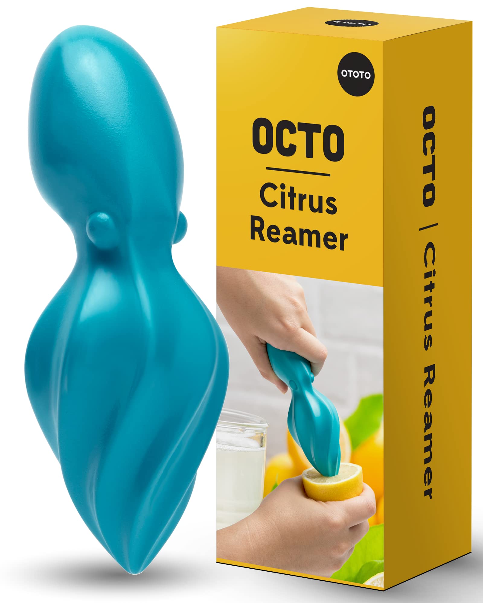 Octo Lemon Juicer Hand By Ototo - Easy To Hold Lemon Squeezer Manual For Lemon, Lime, Oranges - Bpa Free, Dishwasher Safe Citrus
