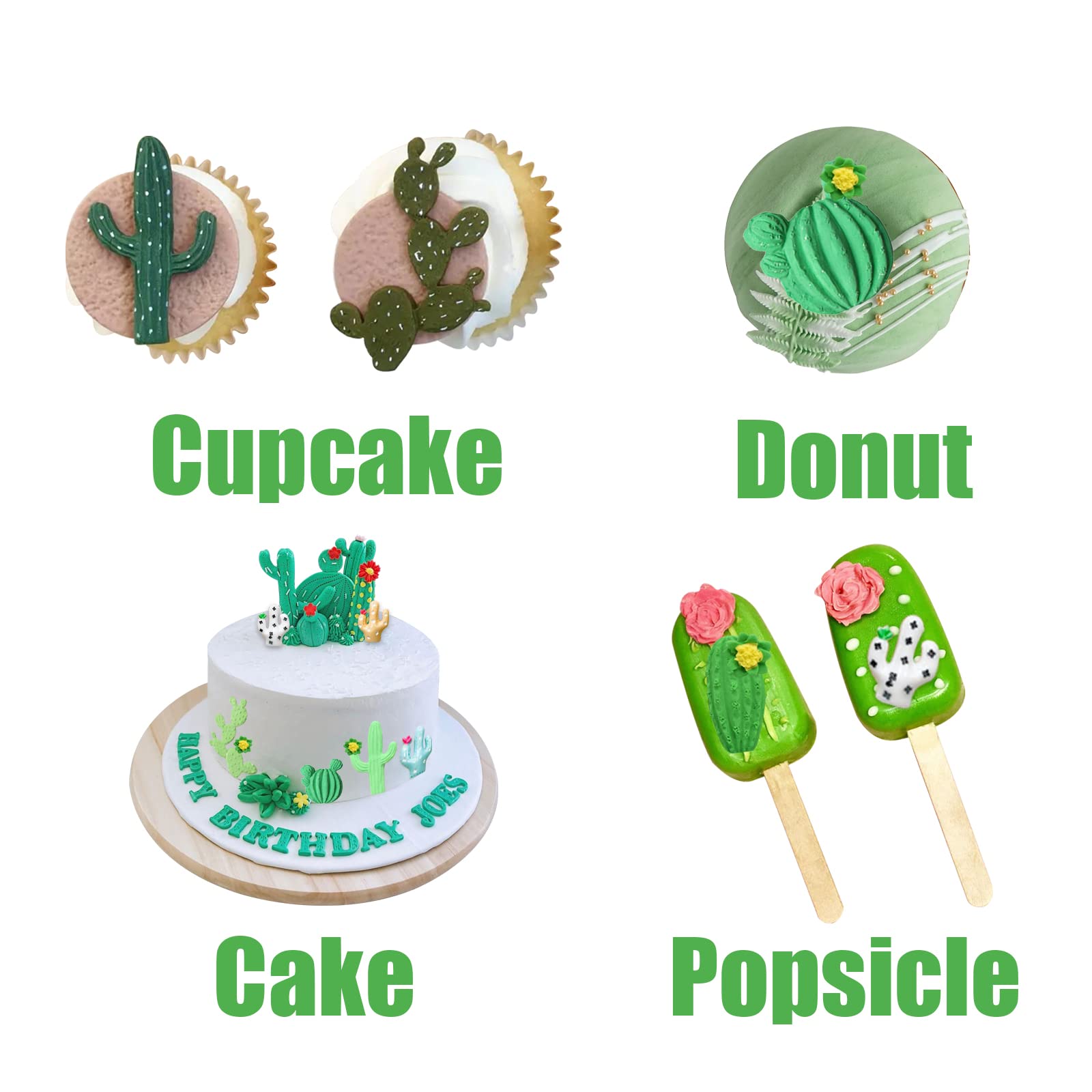 Cactus Succulent Silicone Mold 3 Pcs, Cacti Chocolae Fondant Molds For Baking, Candy, Cake Decorations, Cupcake Toppers Polymer