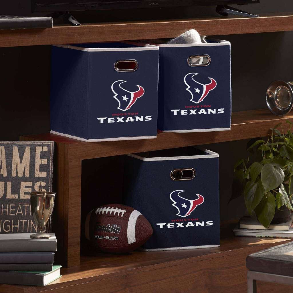 Franklin Sports Nfl Houston Texans Collapsible Storage Bin Nfl Folding Cube Storage Container Fits Bin Organizers Fabric Nfl Tea