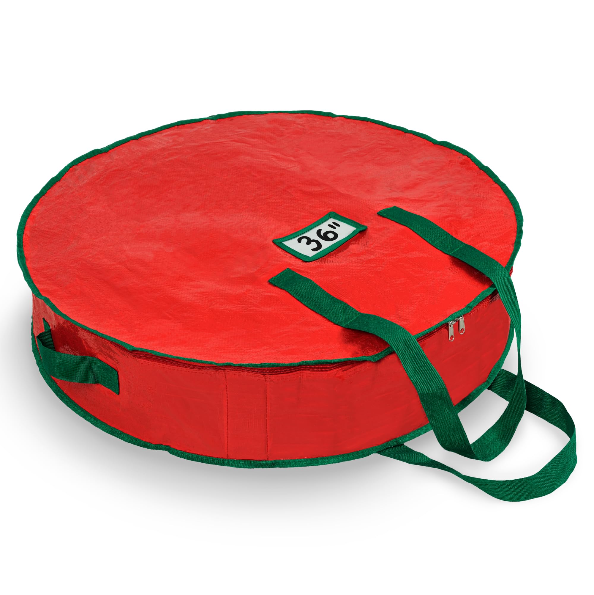 Handy Laundry Christmas Wreath Storage Bag - Durable, Tarp Material, Zipper, Sturdy Carry Handle, Dust, Pest Protection - Ideal
