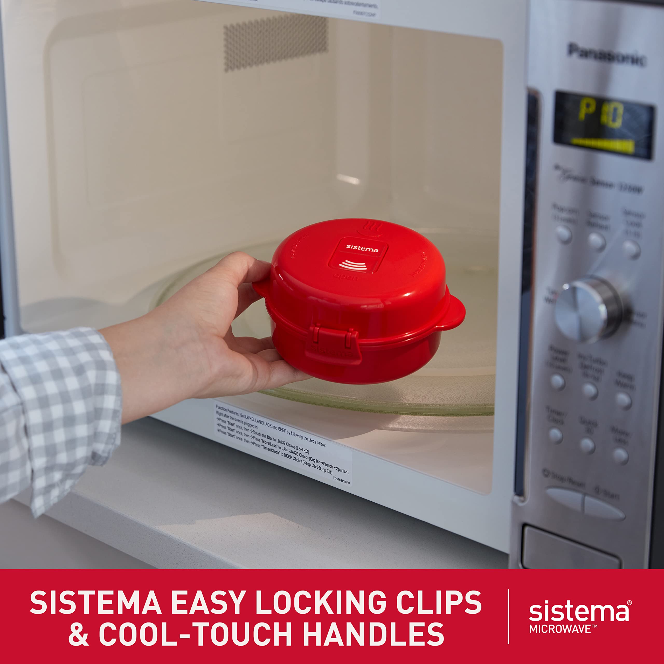 Sistema Microwave Egg cooker and Poacher with Steam Release Vent  Dishwasher Safe  916-Ounce  Red