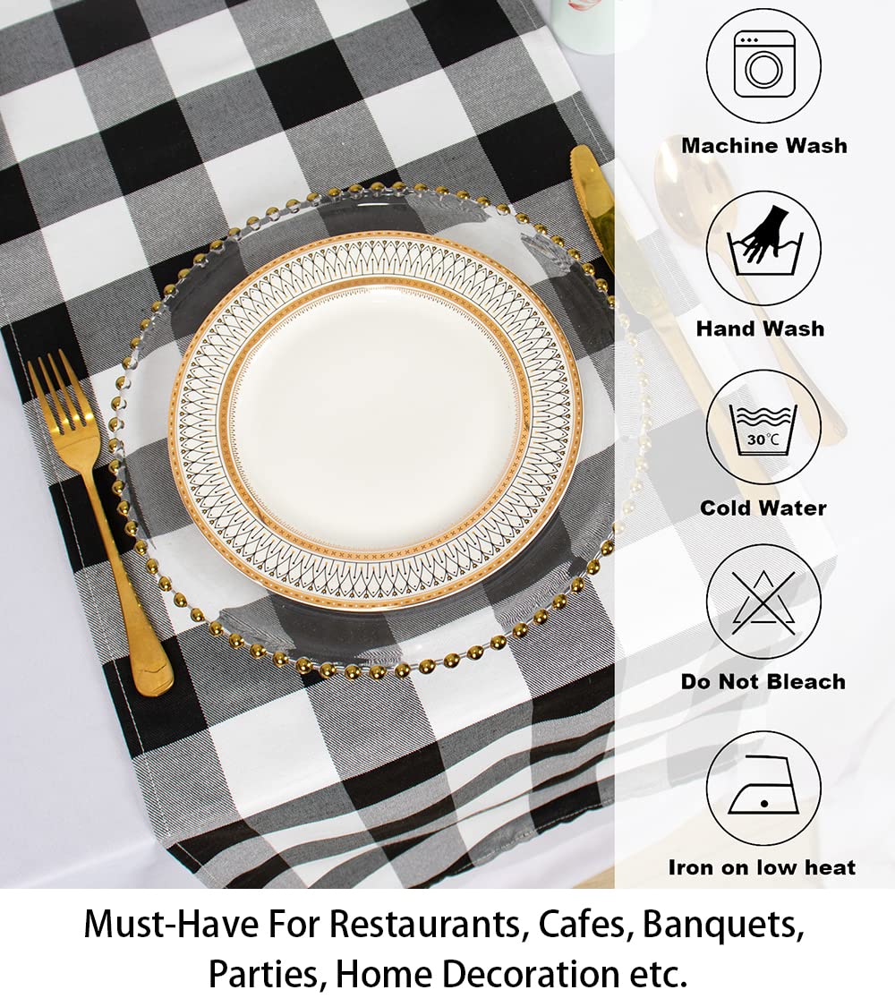 Buffalo Plaid Table Runner 13 ' 'X72 ' ' Black And White Check Christmas Table Runner Gingham Table Runner For Family Dinner Out