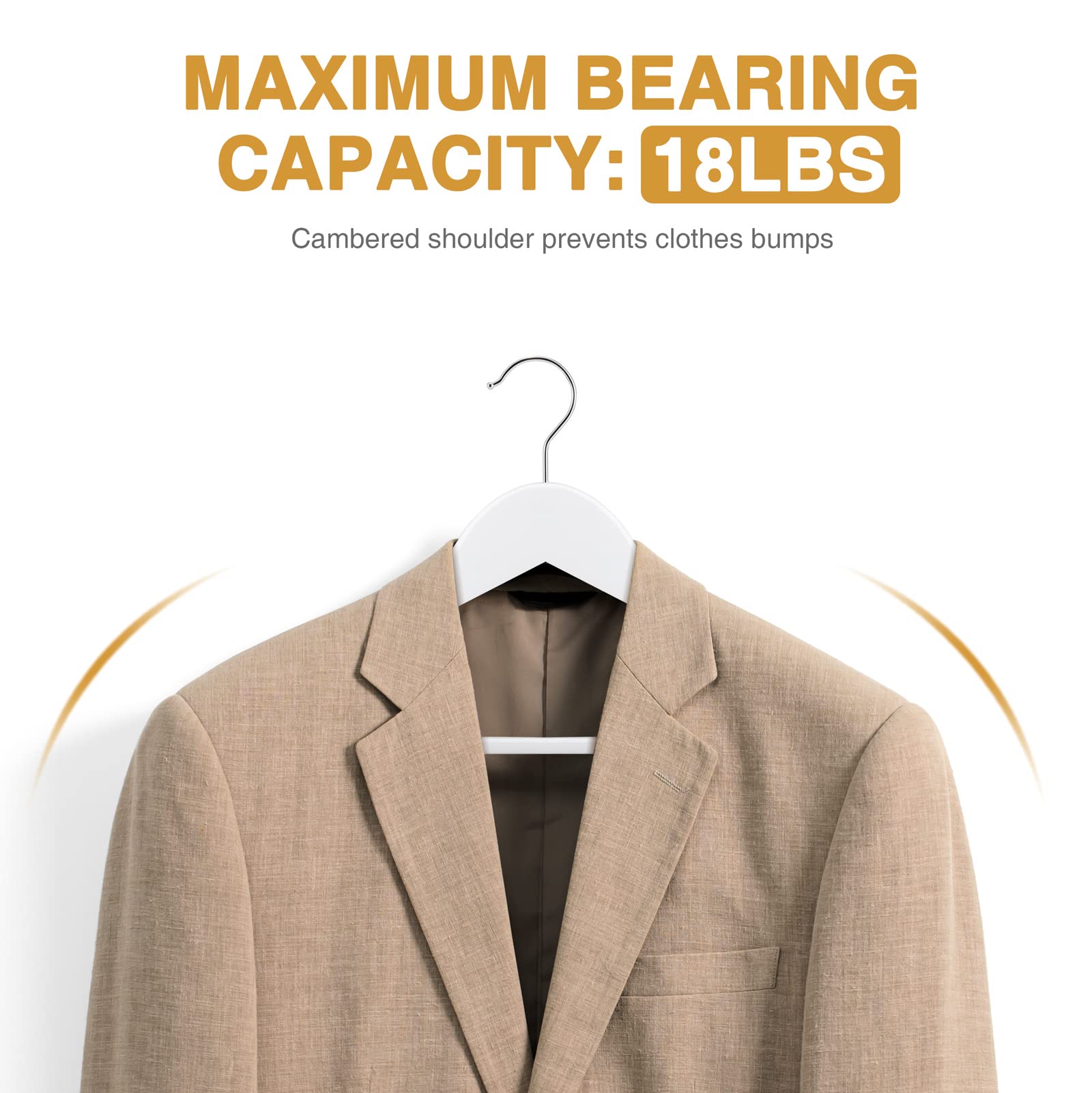 House Day White Wooden Hangers 30 Pack Wood Clothes Hangers Smooth Finish Wooden Coat Hangers For Closet Heavy Duty Hangers Soli