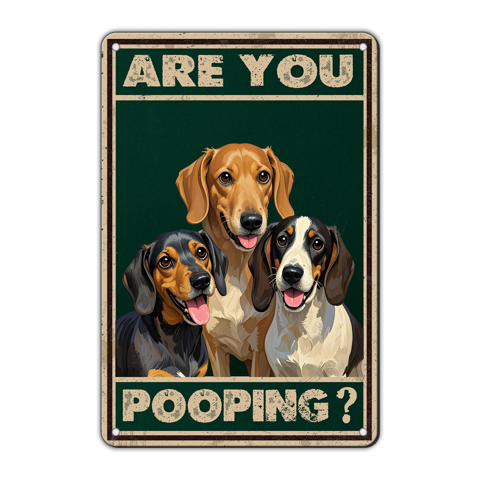 KIYOYO Brown Bear Vintage Tin Sign Metal Iron Sign Are You Pooping Sign for Home Bathroom Apartment Wall Decor 12x8 Inch