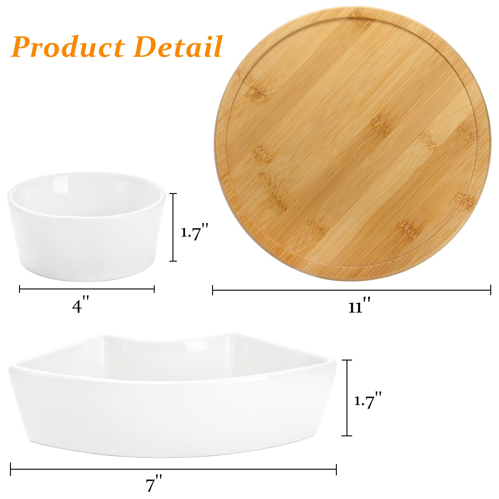 Lyellfe Divided Serving Dish Lazy Susan, 360 Rotatable Porcelain Appetizer Snack Tray Platter For Fruit, Veggies, Candy, Relish