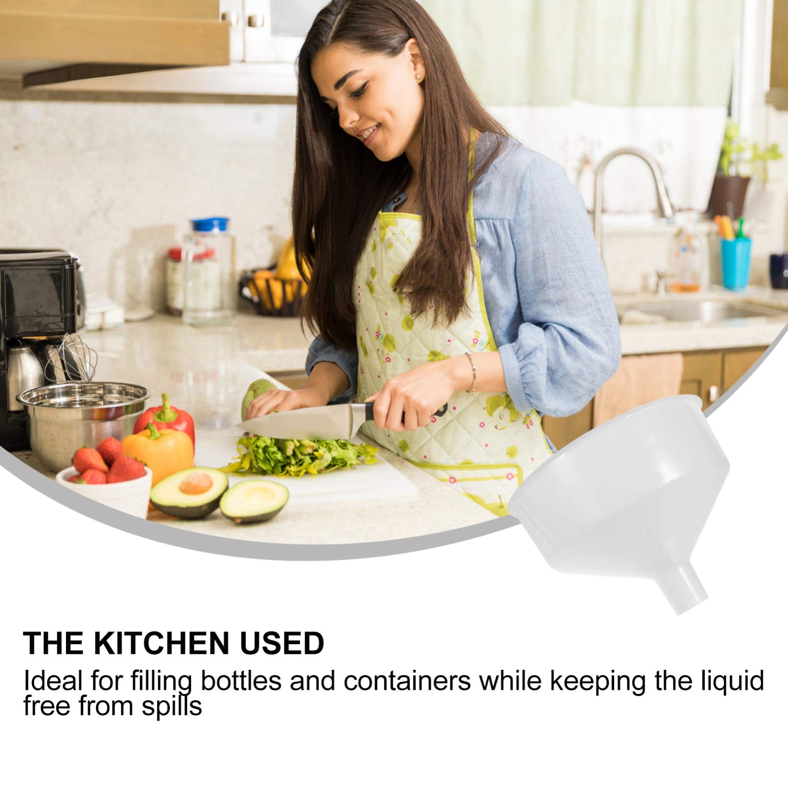 Doitool Kitchen Funnel Plastic Funnels For Transferring Of Liquid Fluid Dry Ingredients And Powder L