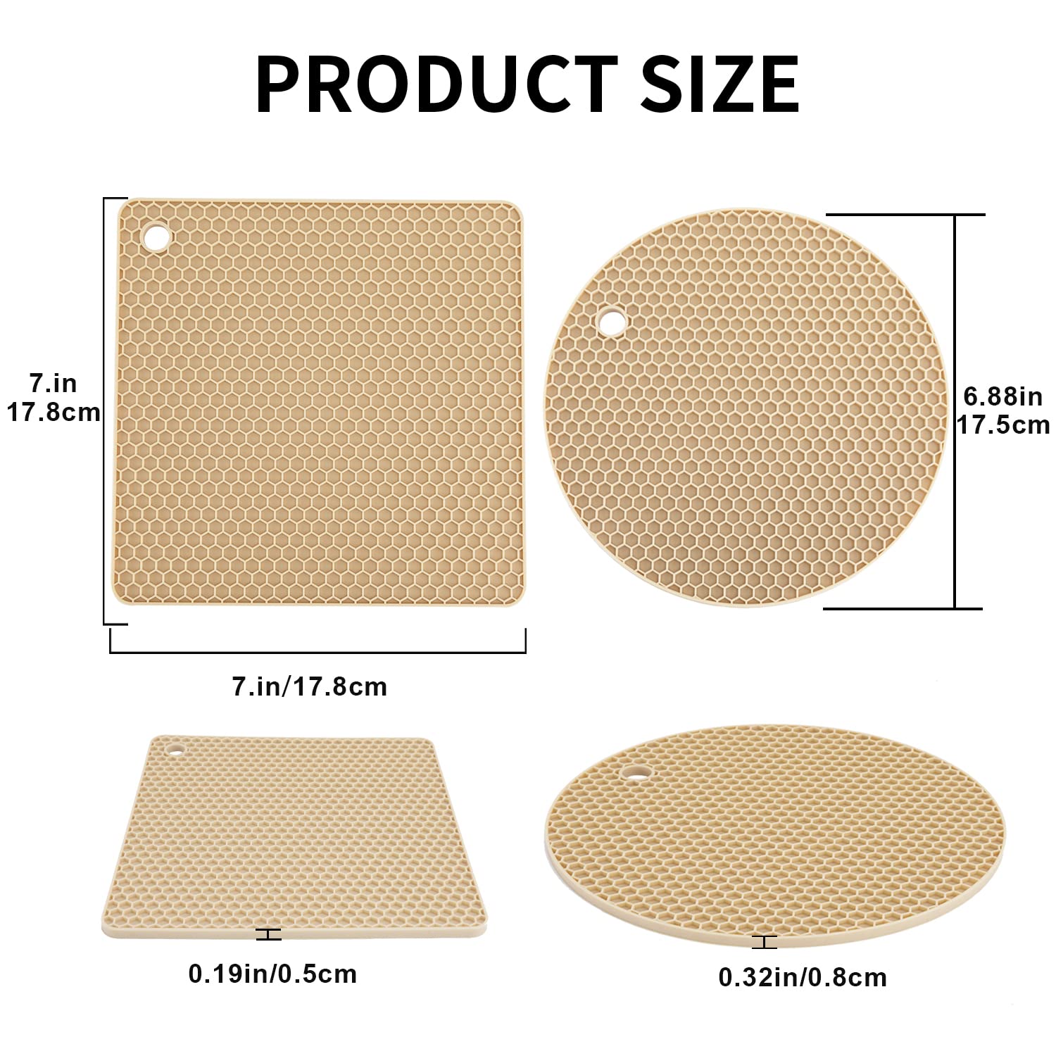 4 Pack Silicone Trivets For Hot Pots And Pans, Pot Holders Hot Pads, Non-Slip & Heat Resistant Silicone Mats For Kitchen Counter