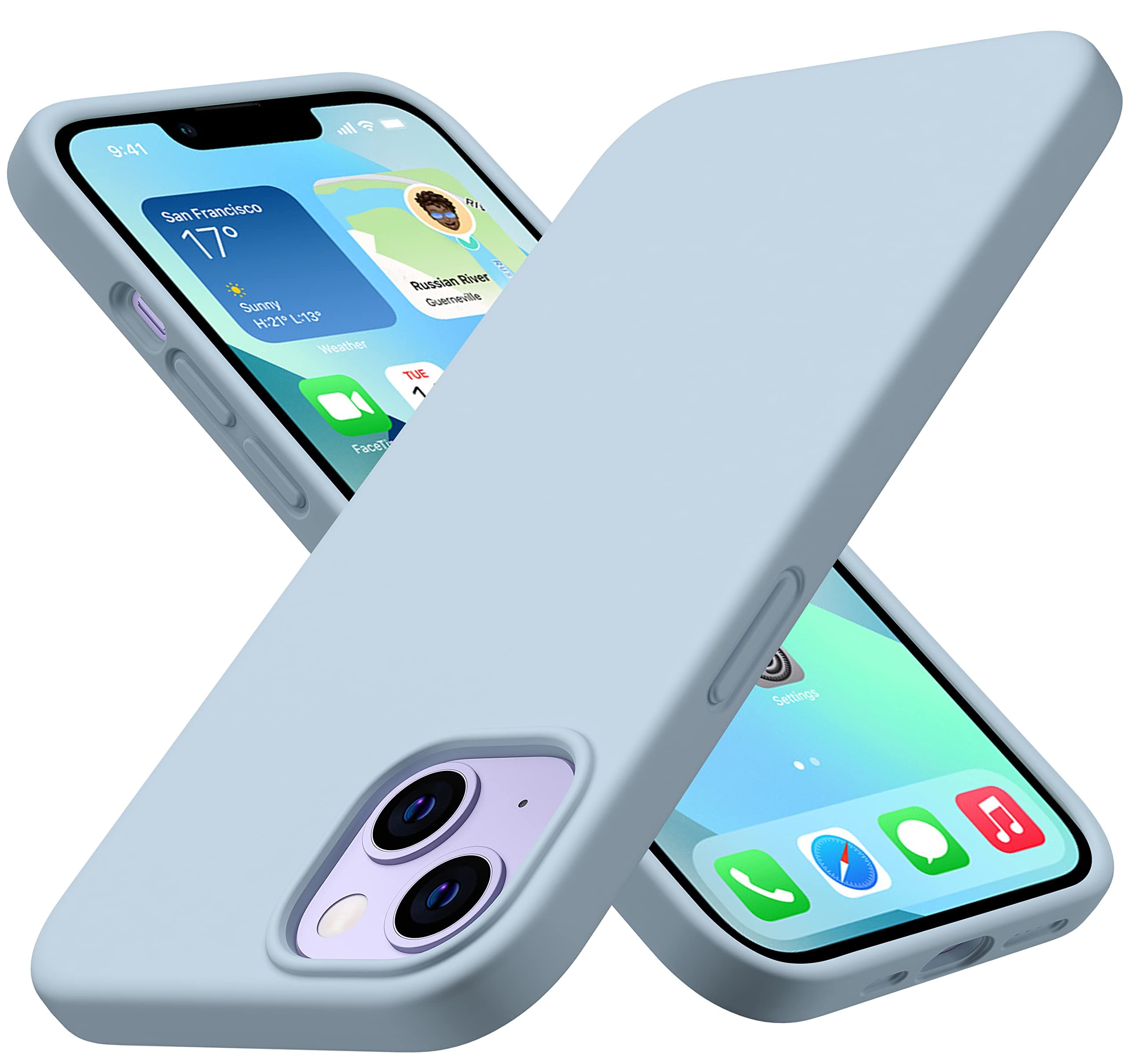 Cellever 2023 Upgraded Silicone Case For Iphone 13 Ultra Slim Enhanced Drop Protection] Shockproof Phone Cover With Soft Microfi