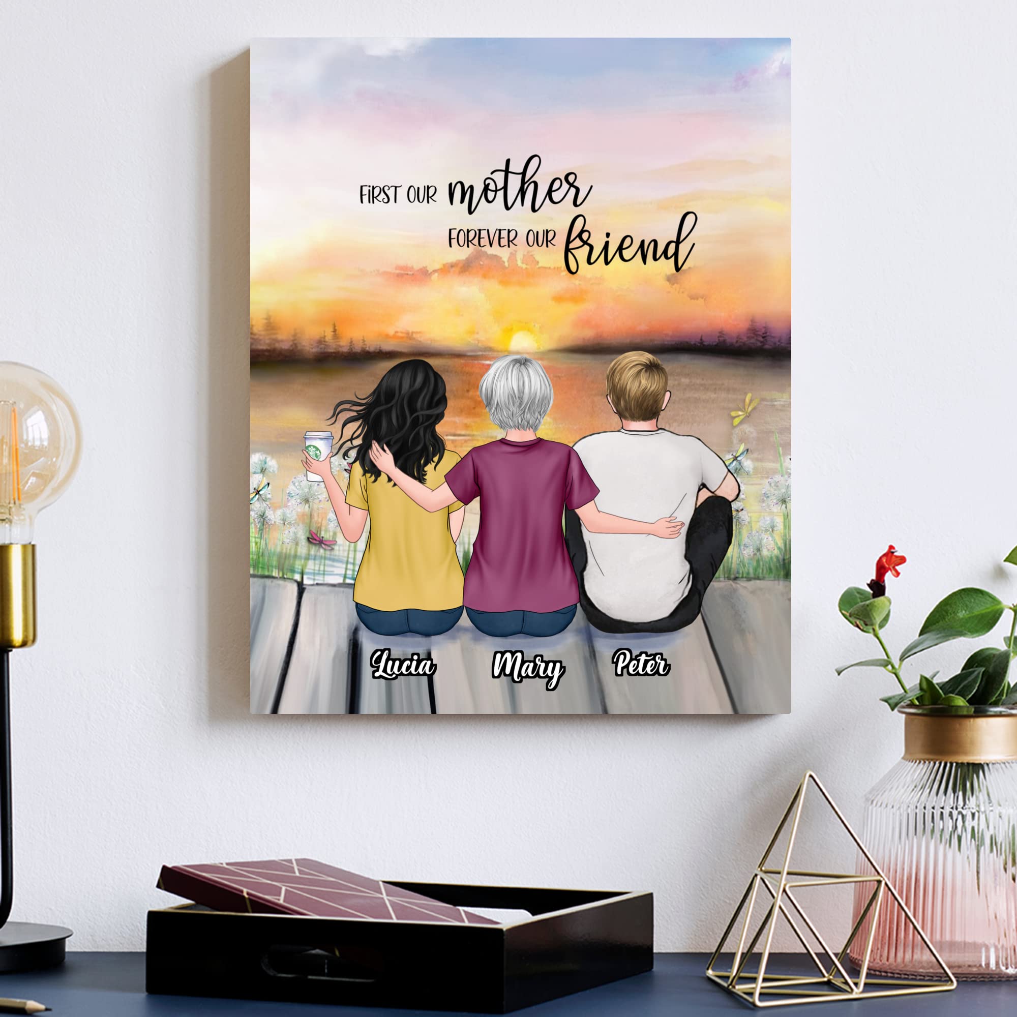 Gossby Custom Mom Wrapepd Canvas - Custom Gift For Mom From Daughter, Son With Design, Name - Mother Art Gift - Mothers Day, Chr