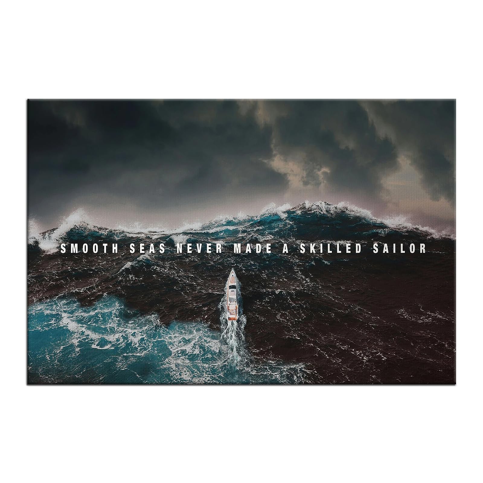 Inspirational Canvas Wall Art Motivational Success Painting Smooth Seas Picture Poster Positive Motto Office Quotes Print Artwor