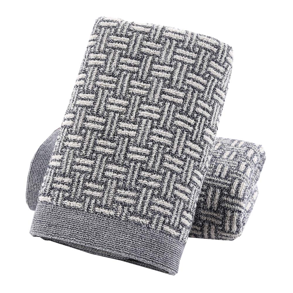 Pidada Hand Towels Set Of 2 100% Cotton Checkered Pattern Absorbent Soft Decorative Towel For Bathroom 13.4 X 29.1 Inch (Gray)