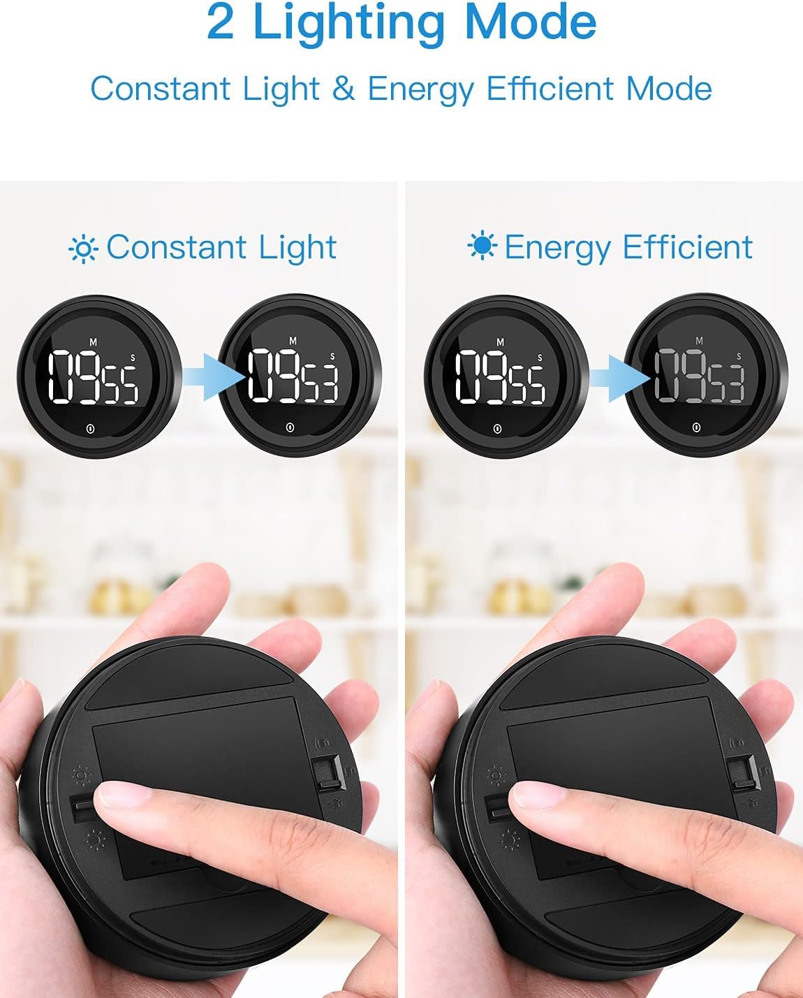 Timers, Digital Kitchen Timer Magnetic Countdown Countup Timer With Large Led Display, Liorque Timer For Classroom Cooking Fitne
