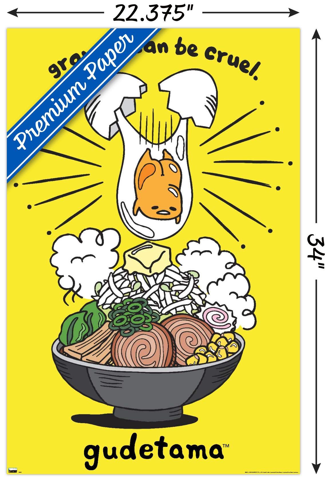 Trends International Gudetama - Gravity Wall Poster, 22.375'' X 34'', Premium Unframed Version