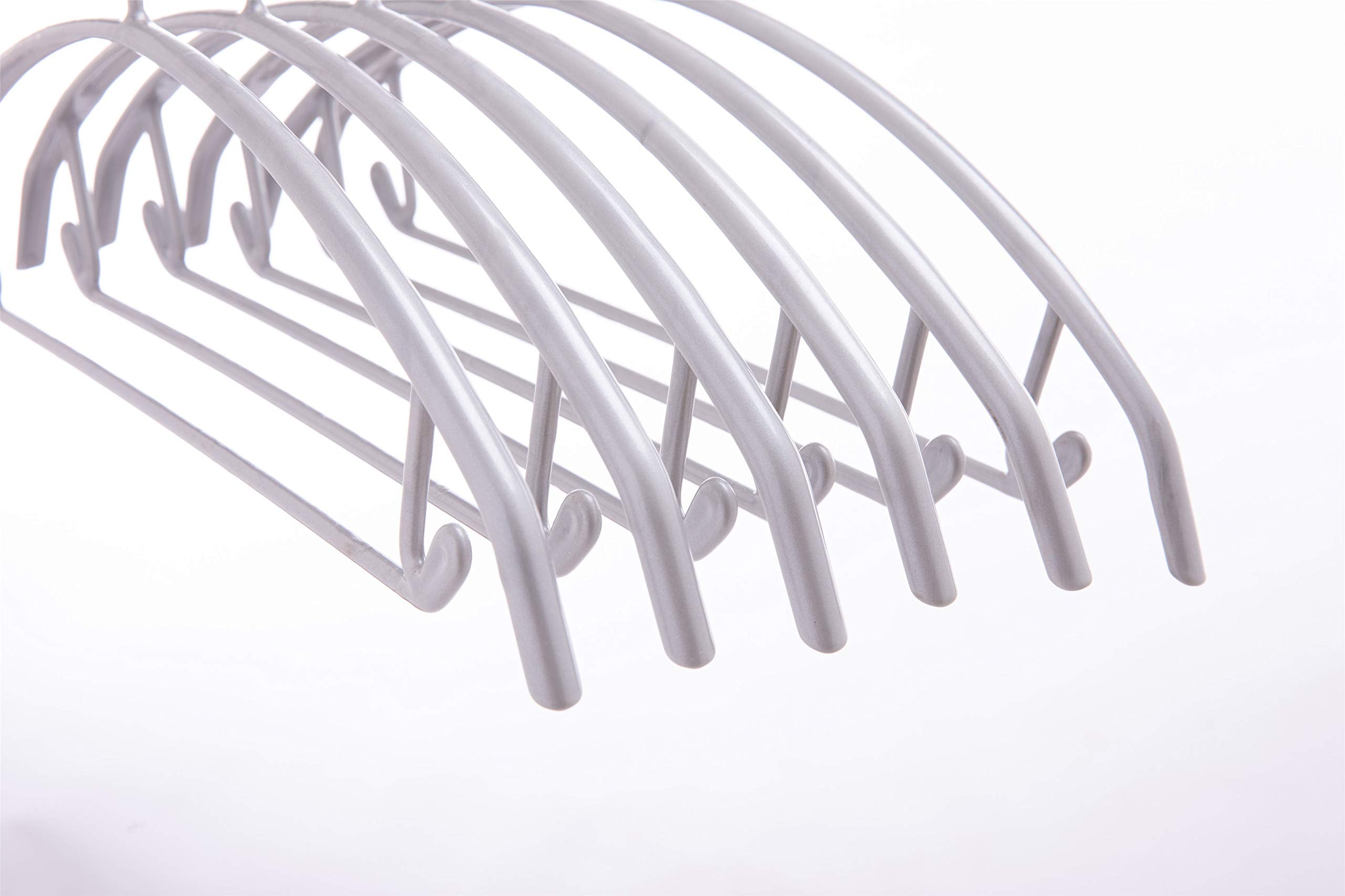 Cocomaya 16.5 Inch Pack of 20 No Shoulder Bumps Non-Slip Rubber Coating Contour Metal No Bumps Hanger  Sweater Hanger  Suit Hanger with Pants Bar (Silver  20)