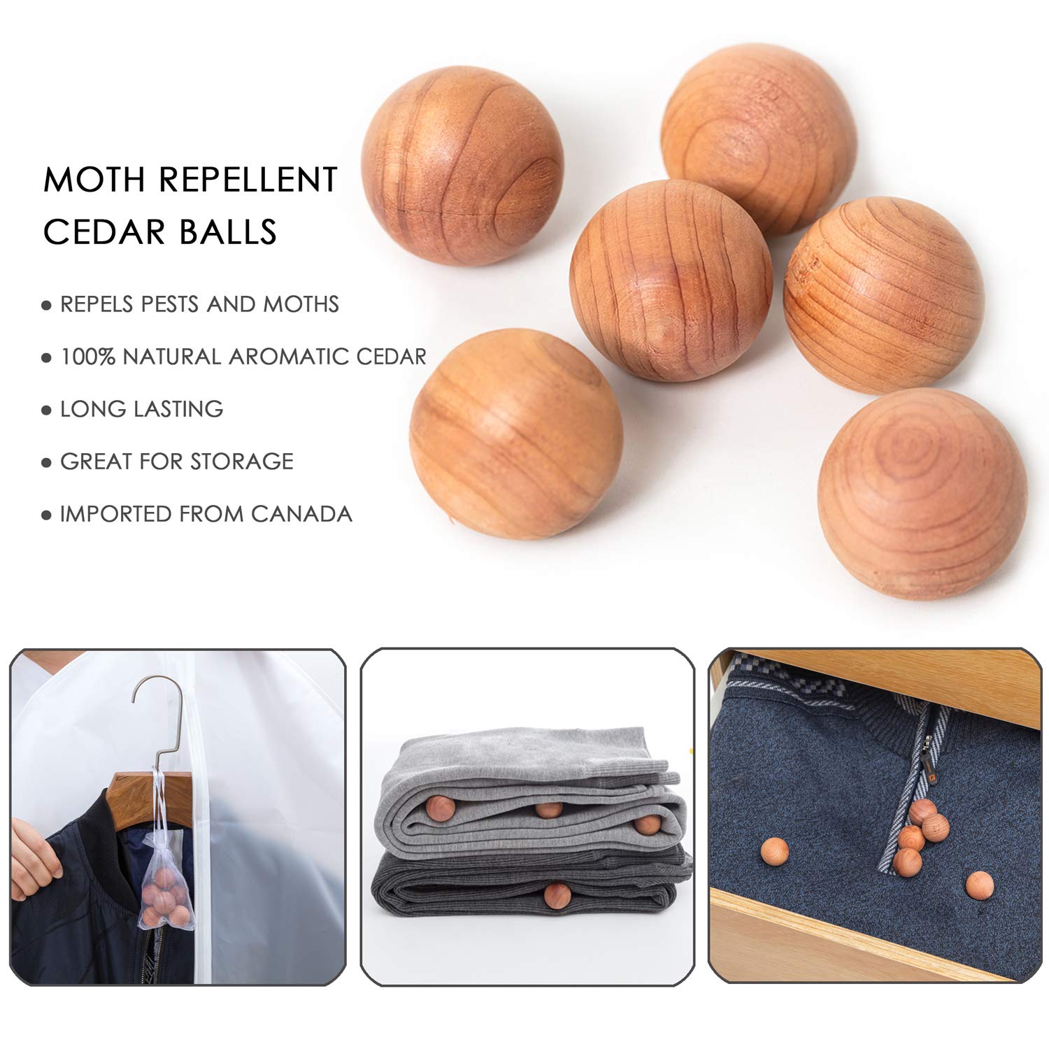 MsKitchen Garment Bags - Clear 24"x40" Dress Covers with Cedar Balls, 6 Pack, Translucent Plastic Protectors for Closet Storage