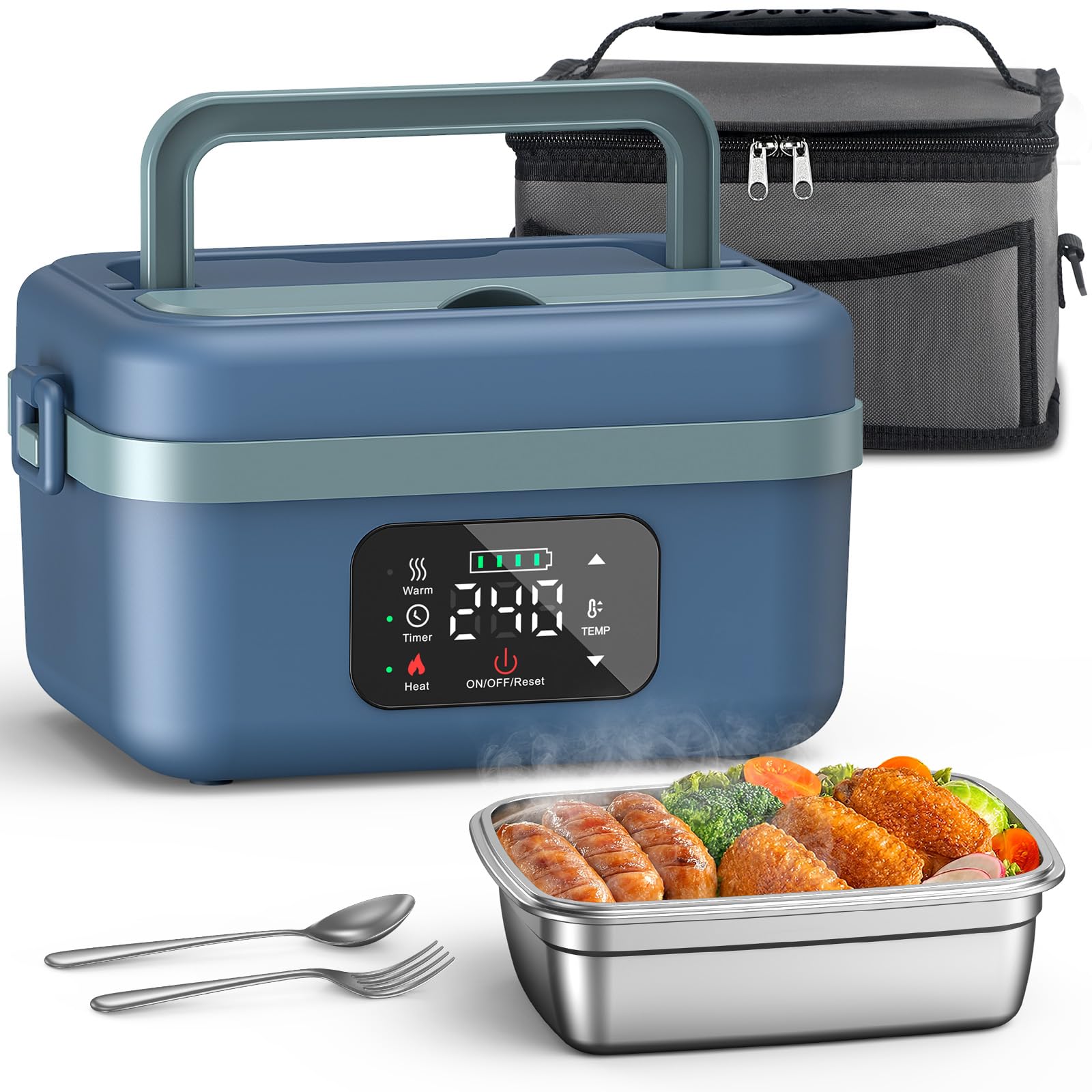 VASG Heated Lunch Box for Adults with 4.3Cup Steel Container