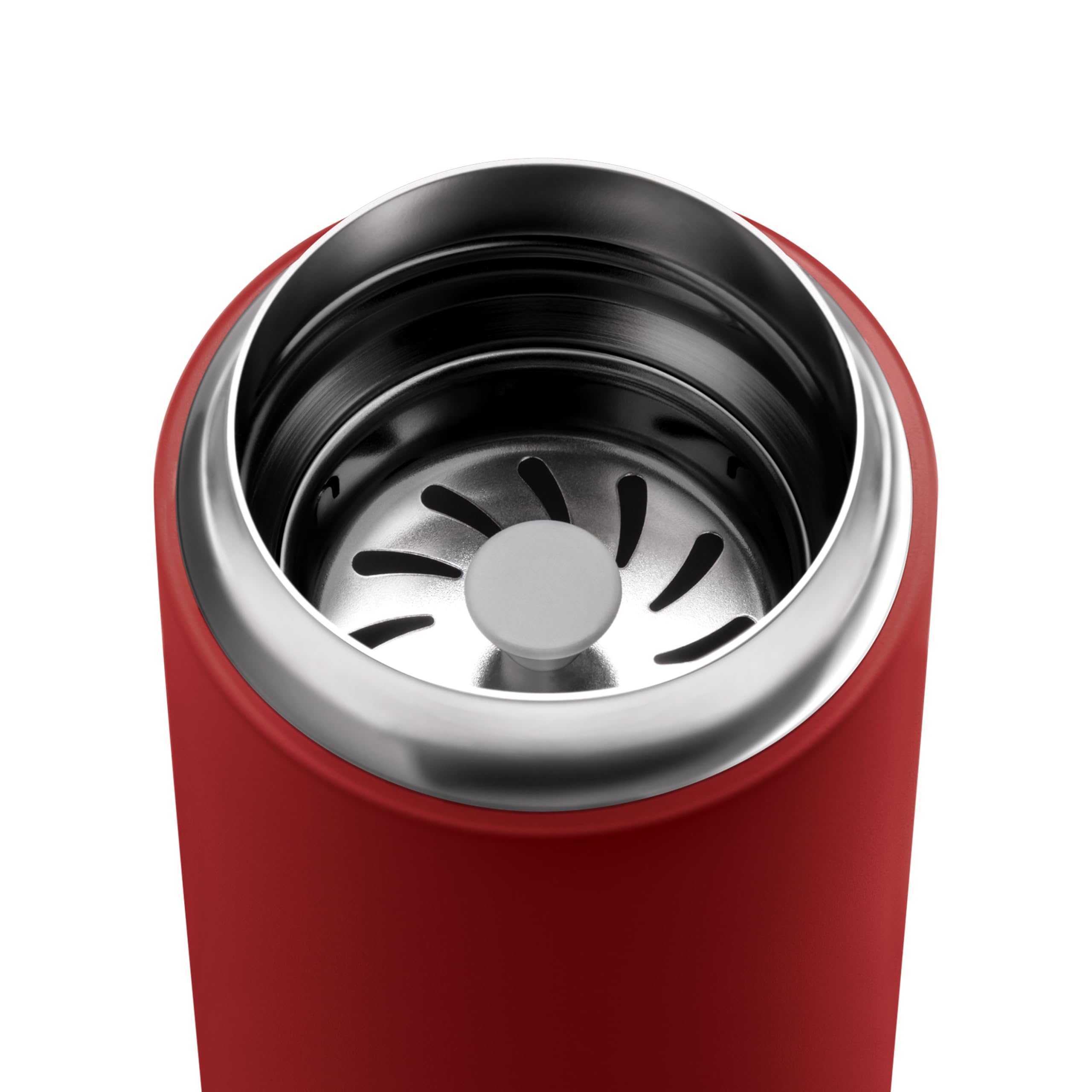 Fellow 12 oz Carter Move Travel Mug - Vacuum-Insulated Stainless Steel Travel Coffee Mug - Coffee Tumbler with Ceramic Interior and Splash Guard - Red