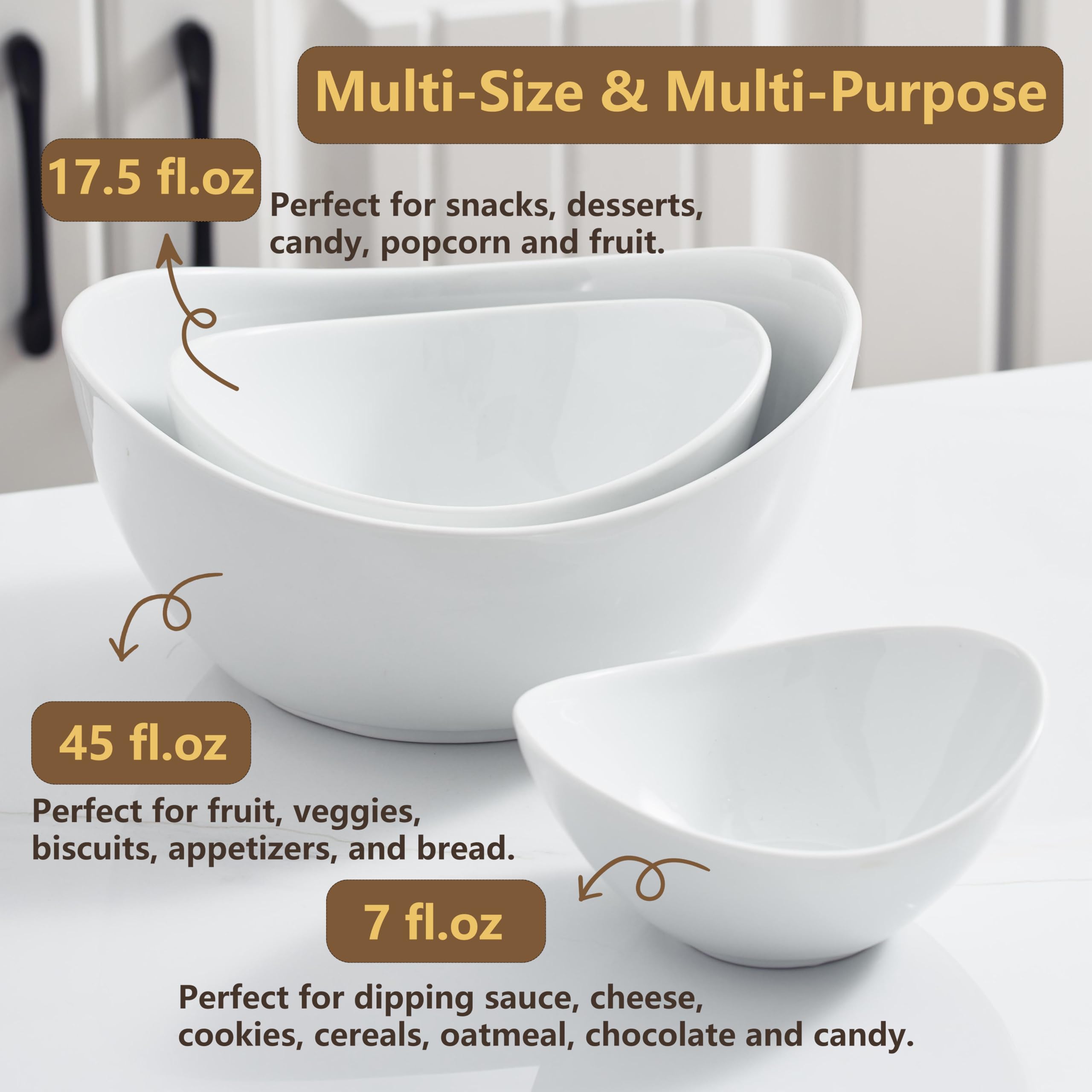 Gomakren 3 Tiered Oval Serving Bowl With Collapsible Metal Rack, Chip And Dip Serving Set, Dessert Appetizer, Candy, Fruit, Vege