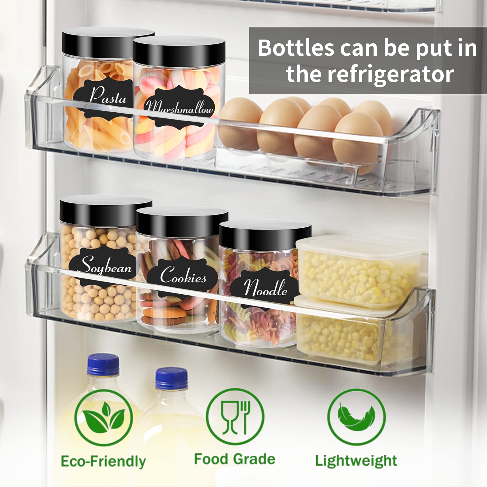 40 Pack Plastic Jars With Lids, Gencywe 8 Oz Clear Slime Cosmetics Containers With Pen And Labels, Leakproof Storage Jars, Pet E