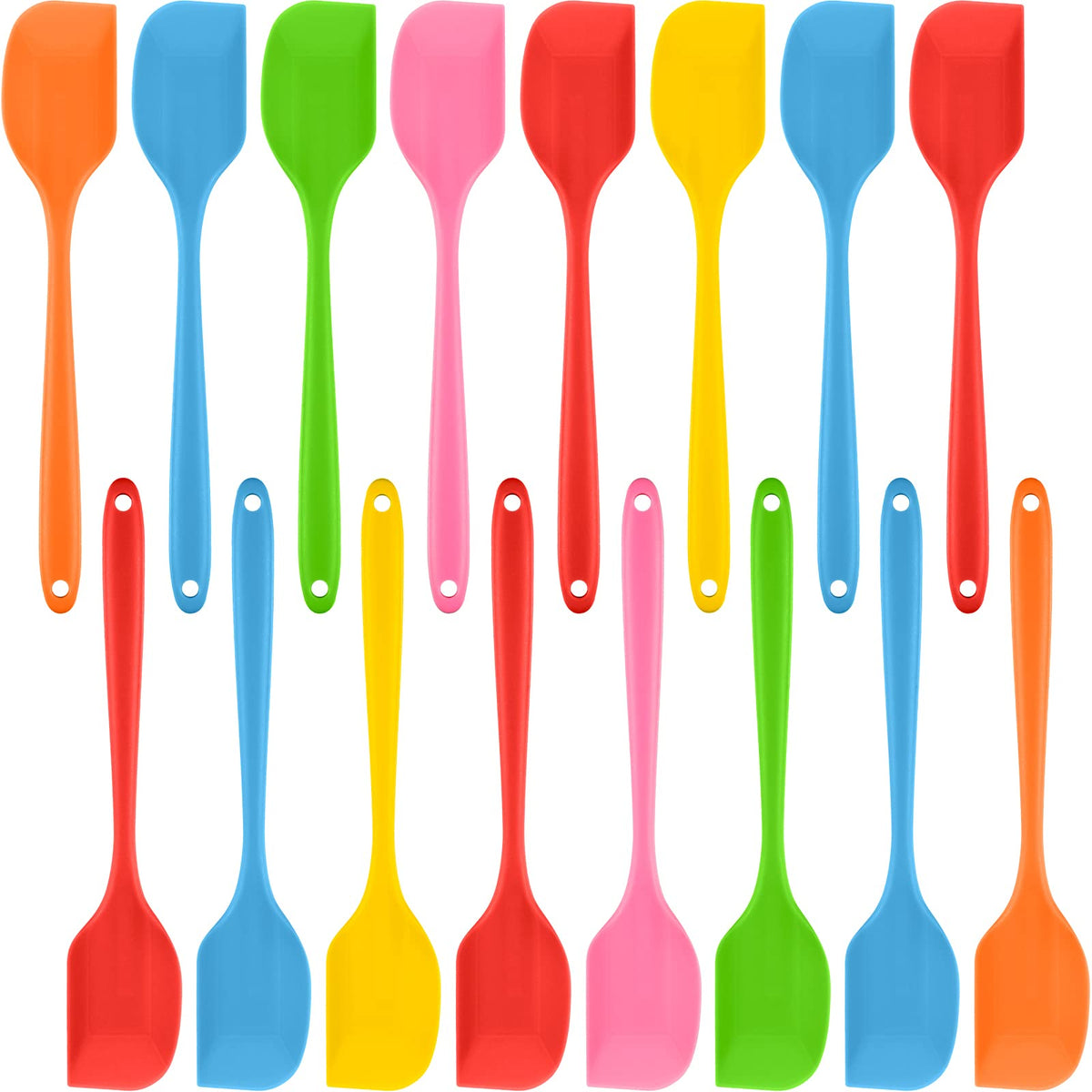 16 Pieces Silicone Spatulas 11 Inch Heat-Resistant Spatulas Non-Stick Rubber Spatulas Flexible Scrapers Baking Mixing Tool Cookw