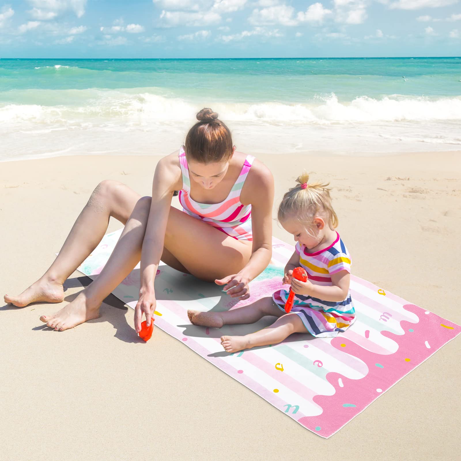 WERNNSAI Super Soft Ice Cream Beach Towel for Girls - 30
