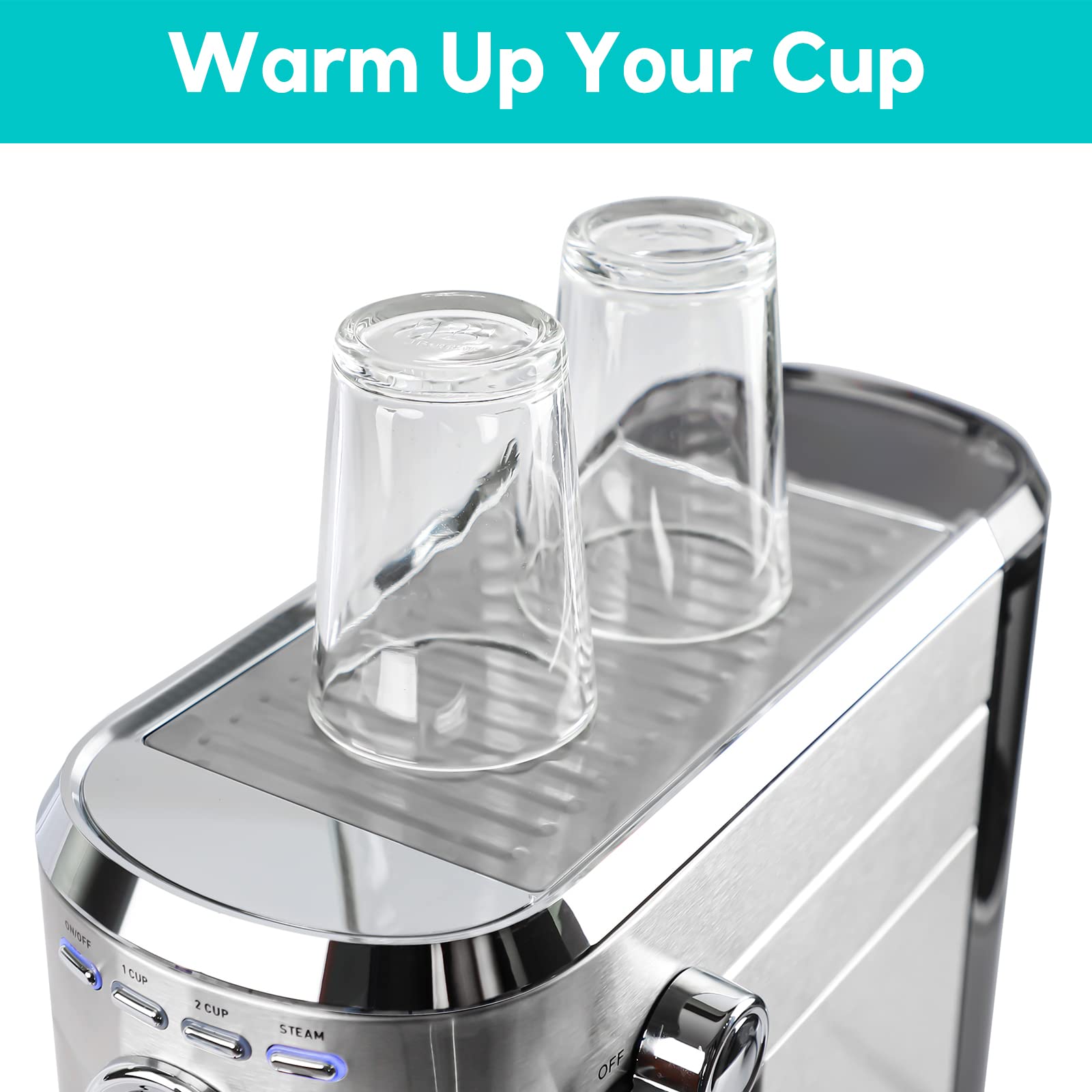 Casabrews Espresso Machine 20 Bar, Professional Espresso Maker With Milk Frother Steam Wand, Compact Coffee Machine With 34Oz Re