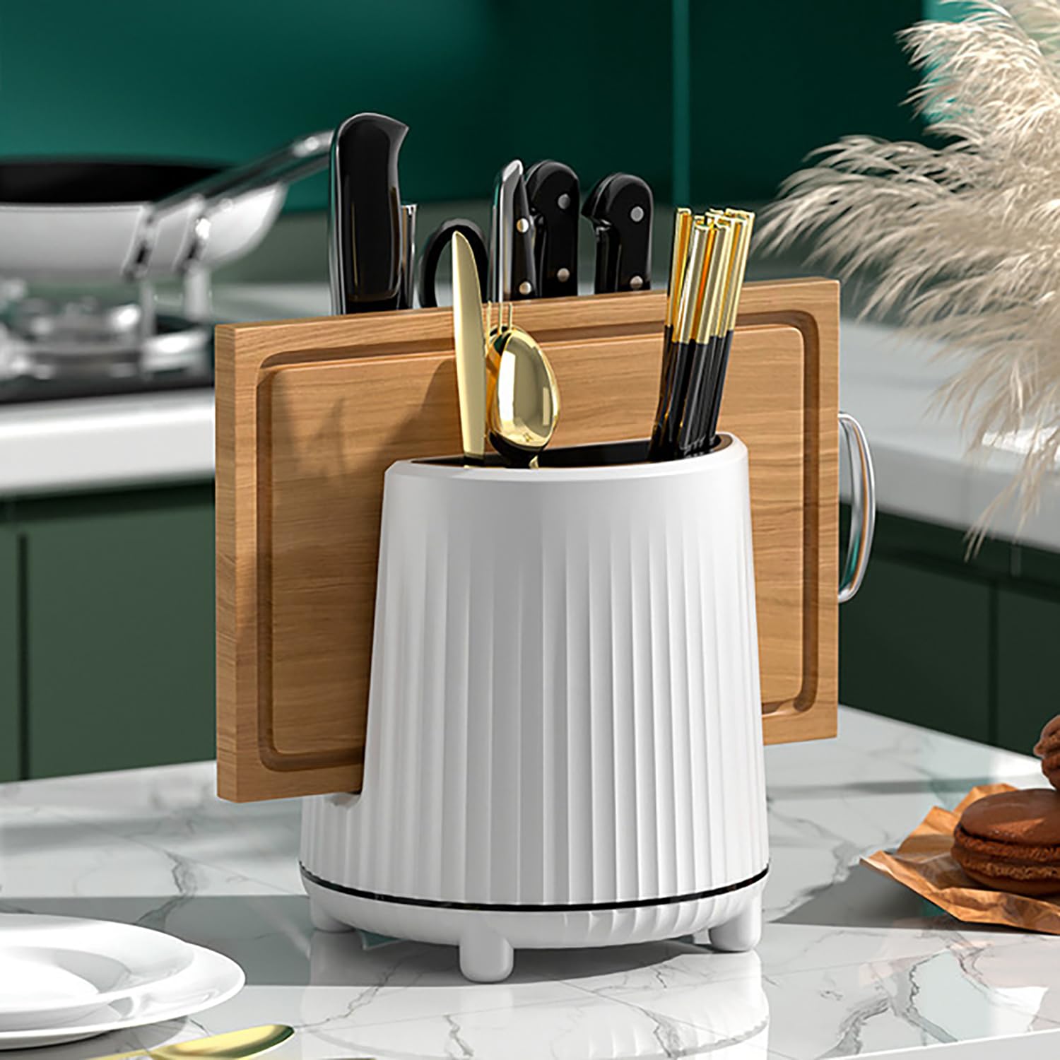 House of Quirk Kitchen Utensil Holder for Countertop Chopping Board Holder Utensil Organizer Cutlery Holder Utensil Caddy Utensi