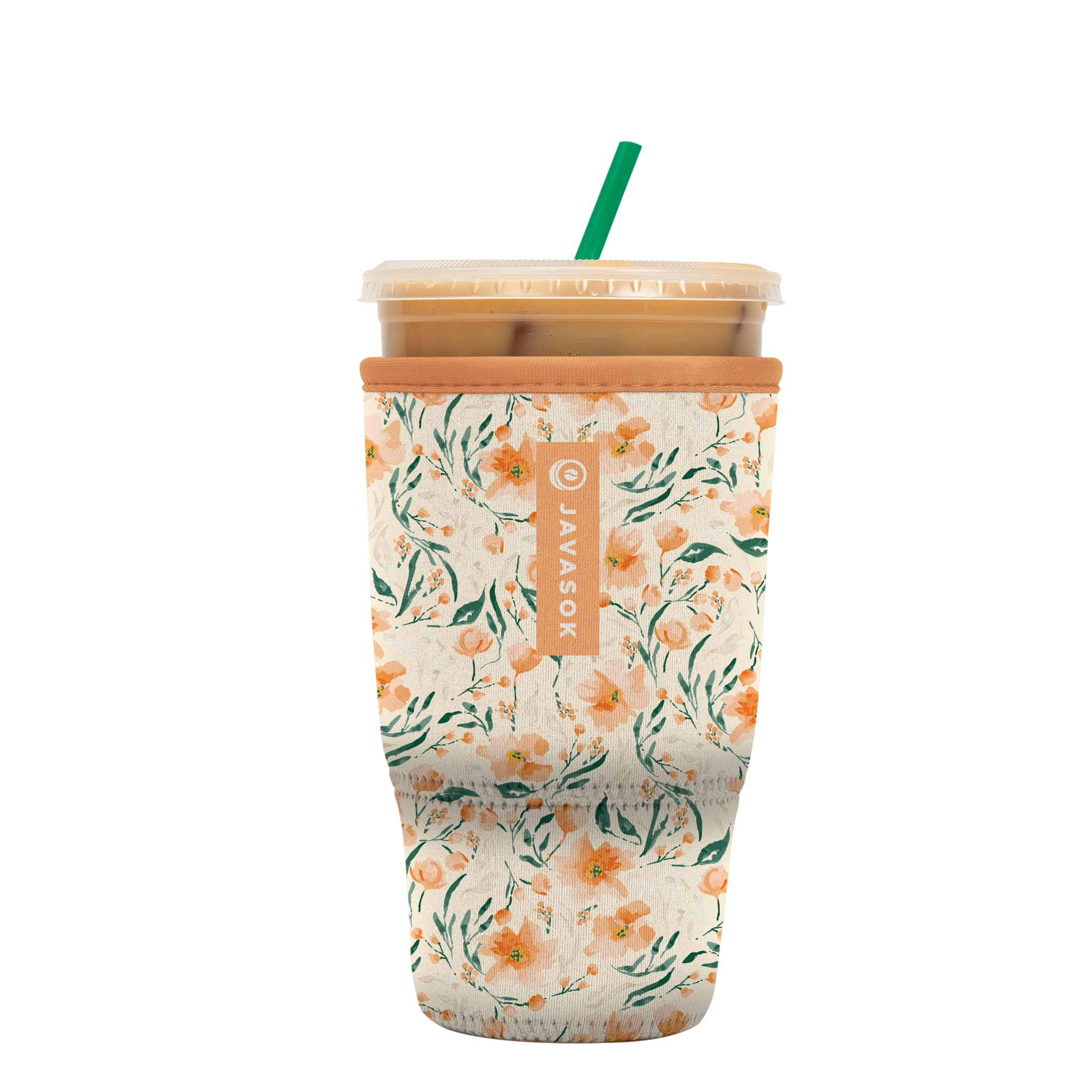 Sok It Java Sok Iced Coffee & Cold Soda Insulated Neoprene Cup Sleeve (Blush Blossoms, Large: 30-32oz)
