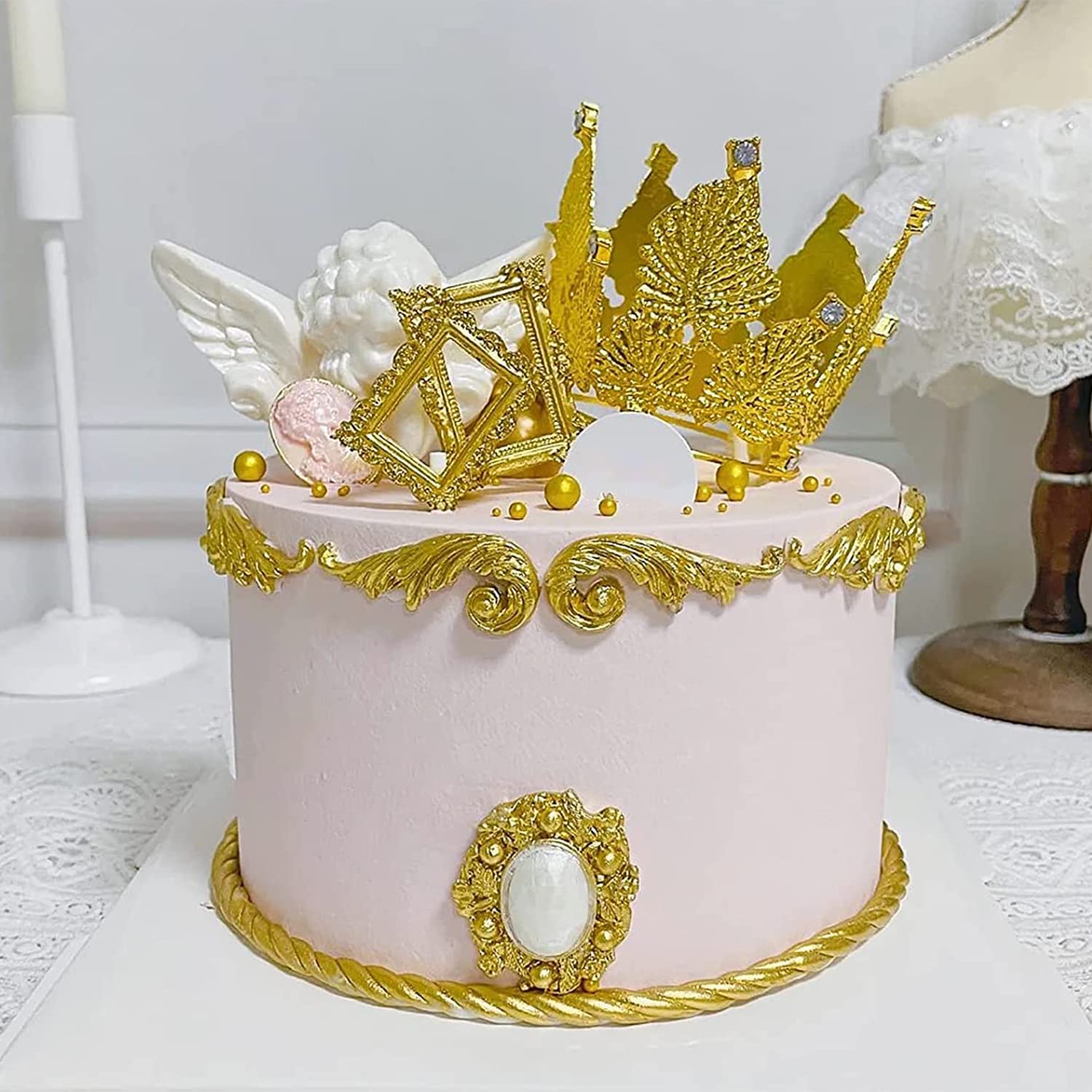 Sijiangmold Baroque Fondant Molds Curlicues Scroll Lace Silicone Molds Cake Border Mold For Cupcake Topper Cake Decoration Candy