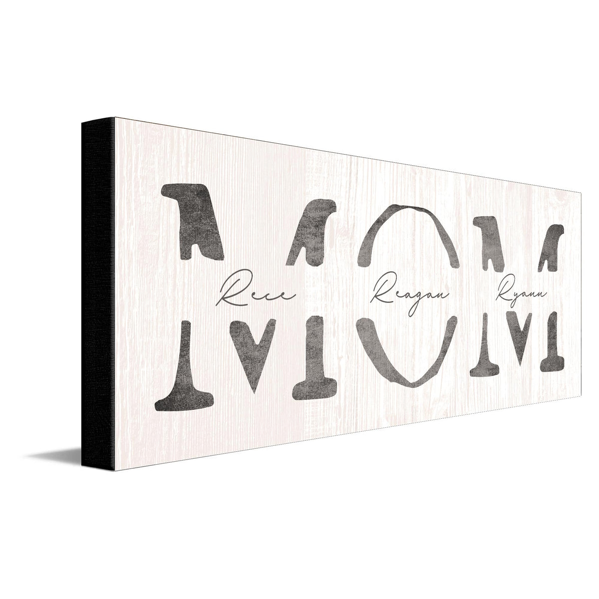 Mom & Children - Personalized Mother'S Day Gift Sign (9.5''X26'' Block Mount)