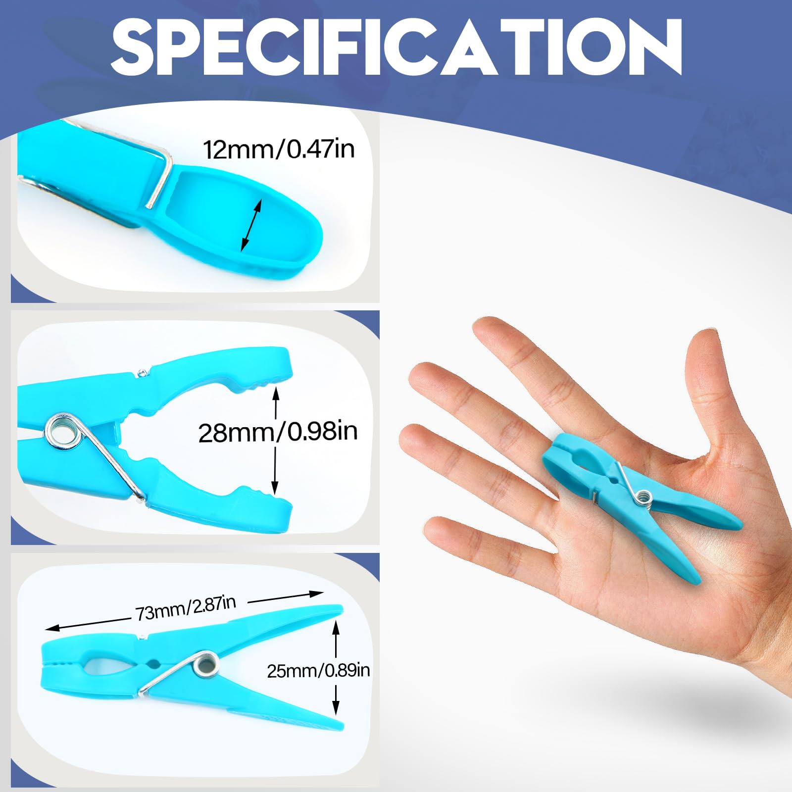 48 Packs Colorful Plastic Clothespins Hangers Clips Clothes Pins Heavy Duty Laundry Clothes Pins Clips With Springs, Air-Drying