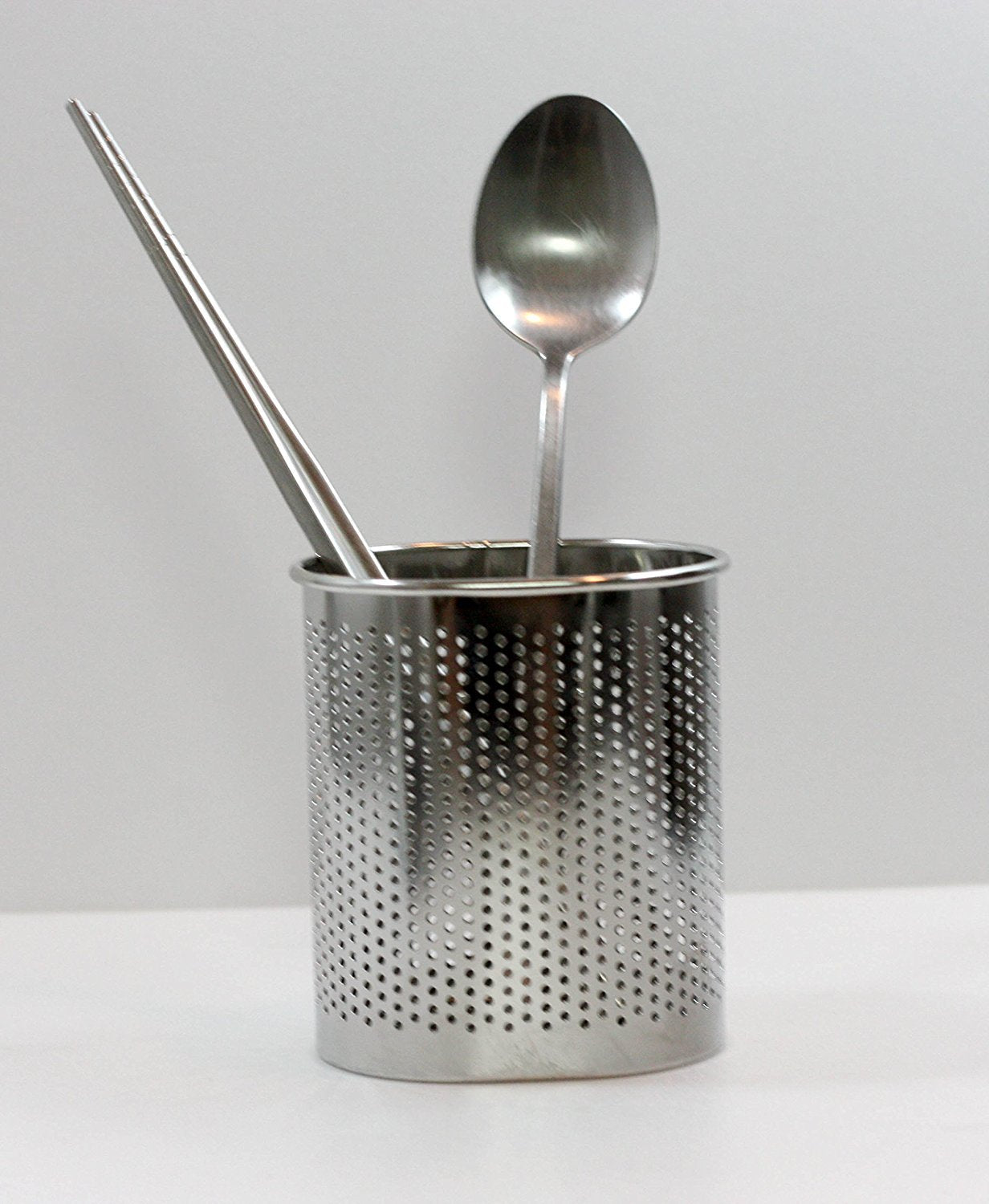 Stainless Steel Cutlery Utensil Holder (Small Oval) Chopsticks Holder For Dishwasher