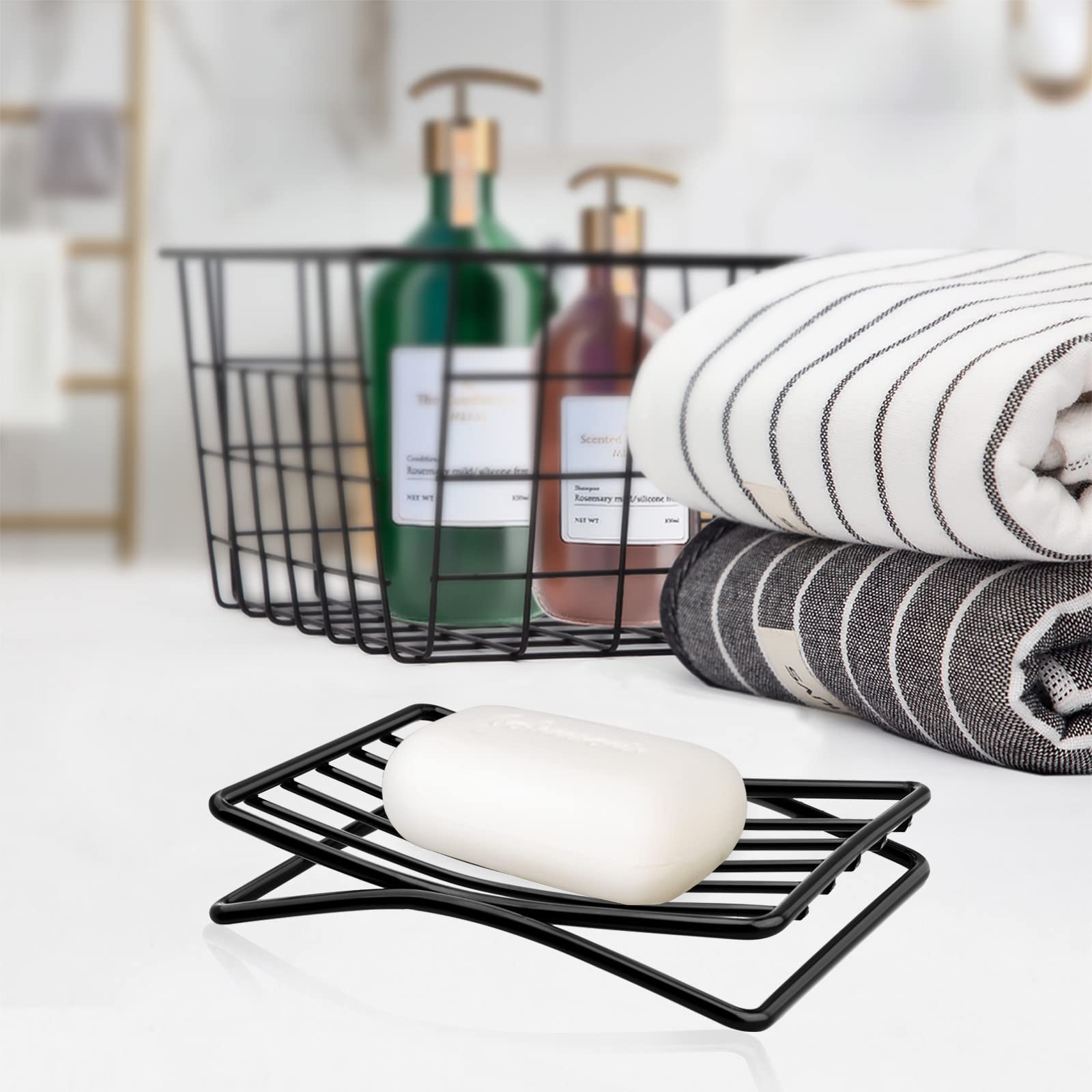 Guukar Soap Dish Bar Soap Holder For Shower Bathroom, Stainless Steel Self-Draining Sponge Holder For Kitchen Sink Bathtub, Easy