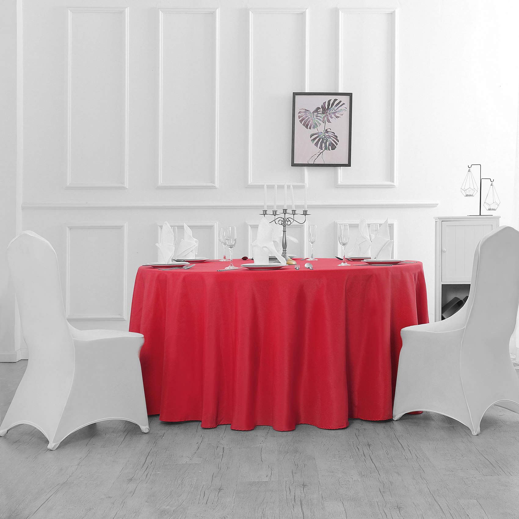 70 Inch Round Tablecloth Washable Polyester Table Cloth Decorative Table Cover For Wedding Party Dining Banquet(70 Inch,Red)