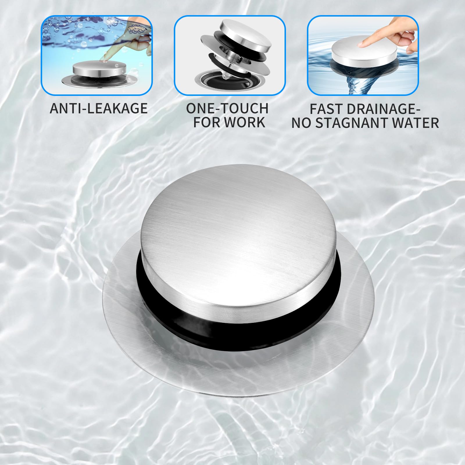 Bathtub Drain Stopper, Uxoz Universal Tub Stopper For Replacing Tip Toe/Trip Lever/Lift&Turn Tub Drain, Bath Tub Drain Stoppers