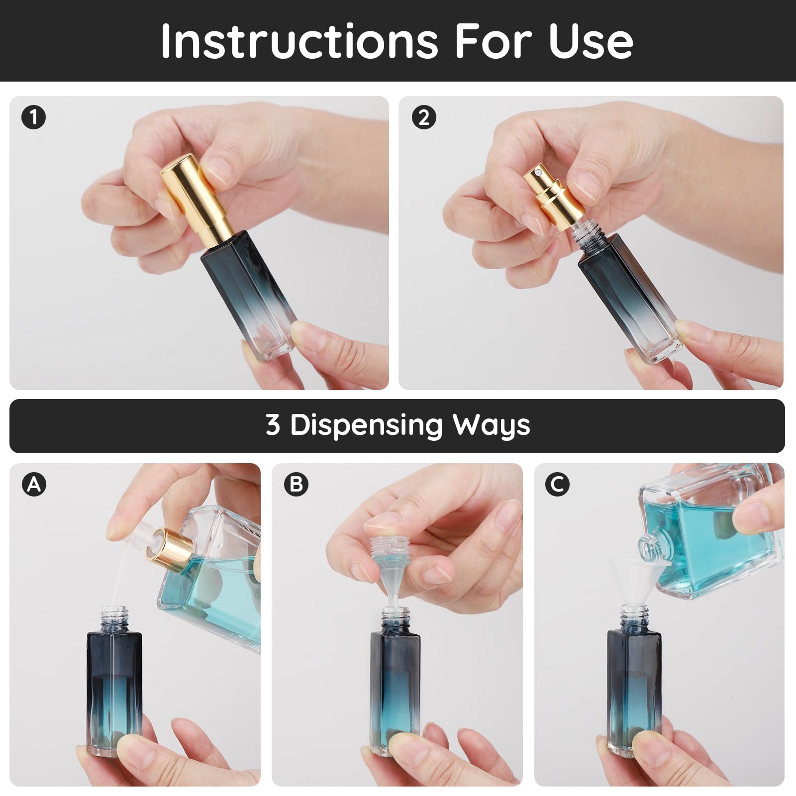 Segbeauty Travel Perfume Atomizer Refillable, 5 Packs 10Ml Glass Spray Bottle For Perfume, Mini Portable Perfume Bottles Empty F