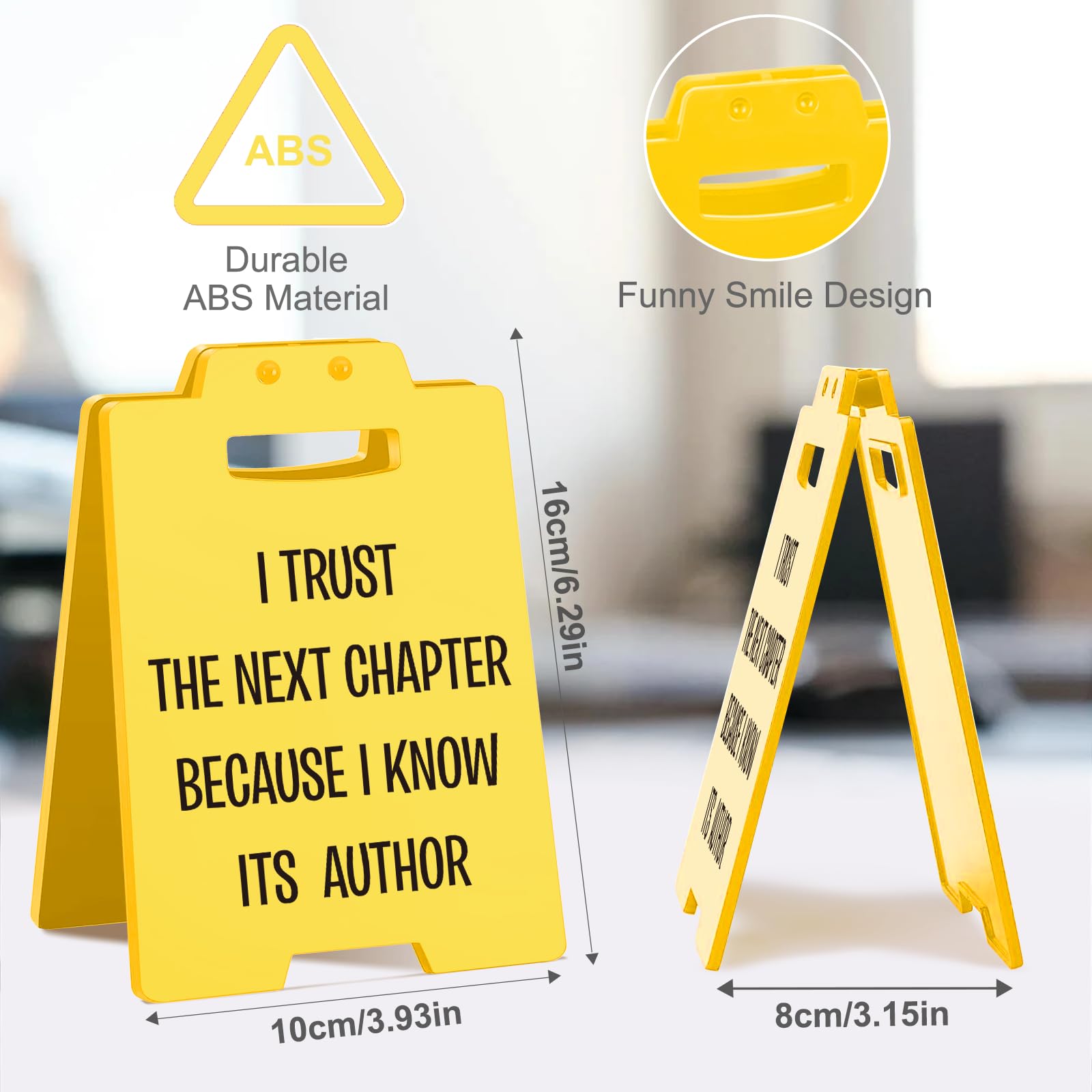 Inspirational Desk Sign-I Trust the Next Chapter Because I Know Its Author - Motivational Office Decor, Gifts for Friends, Famil