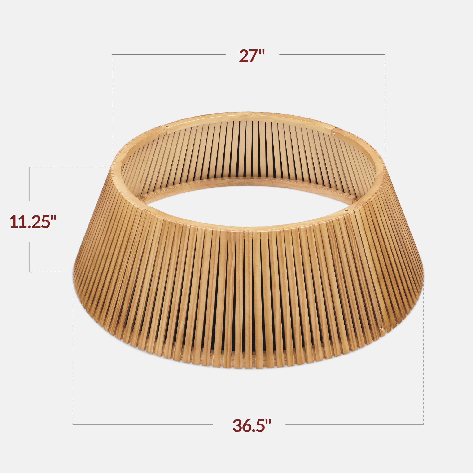 Best Choice Products 36in Christmas Tree Collar, Solid Wood Slatted Tree Skirt Holiday Accessory for Home - Natural