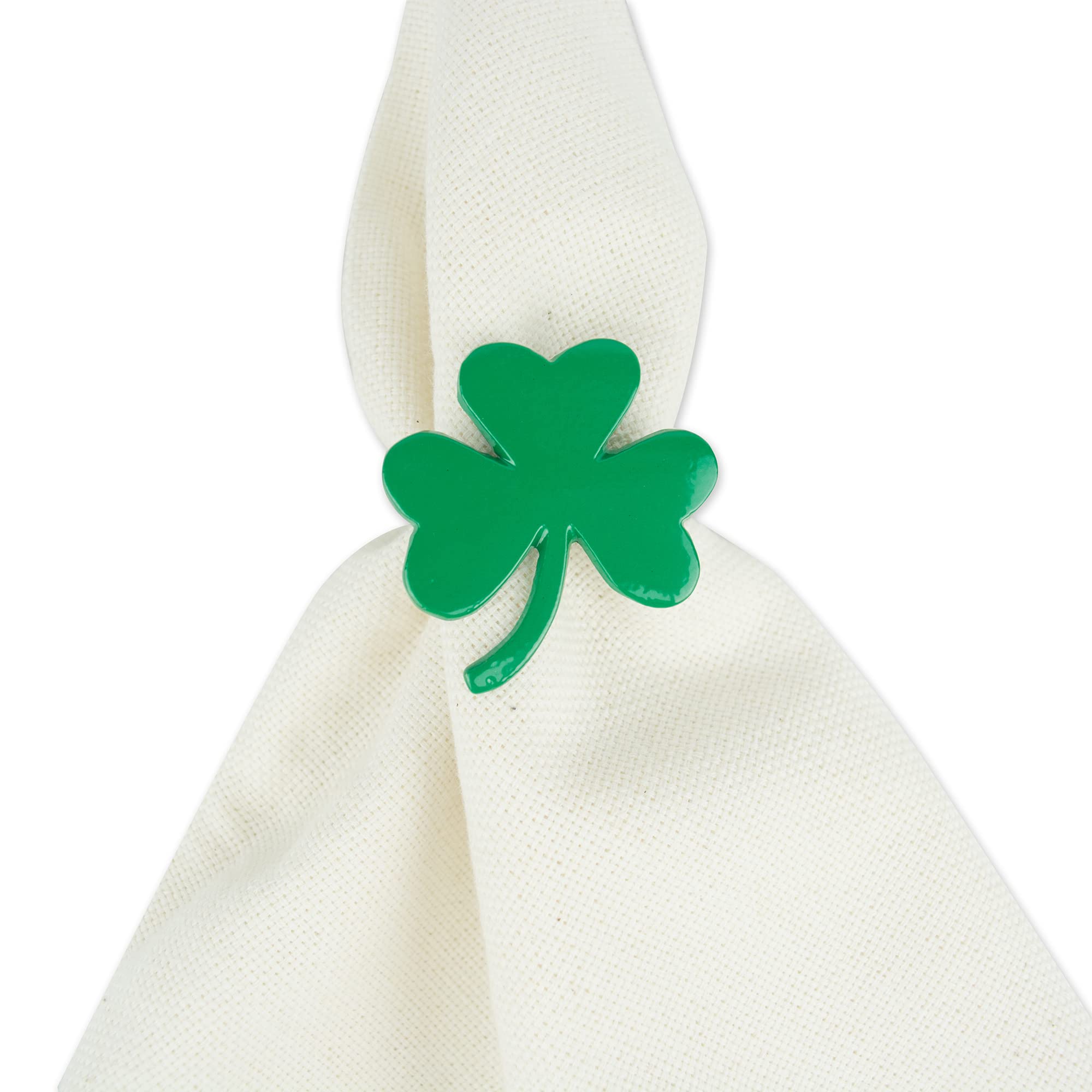 Dii Decorative Unique Novelty Napkin Ring Set, St. Patrick'S Shamrock, 6 Count