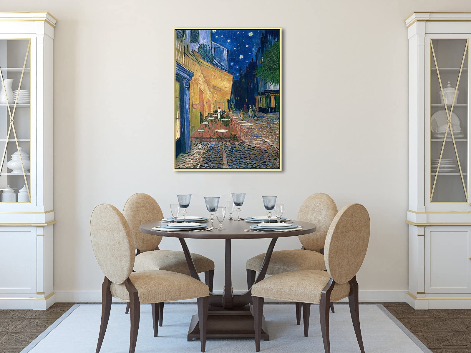 Wieco Art Framed Art Giclee Canvas Prints Of Cafe Terrace At Night Canvas Prints Wall Art By Van Gogh Paintings Abstract Framed