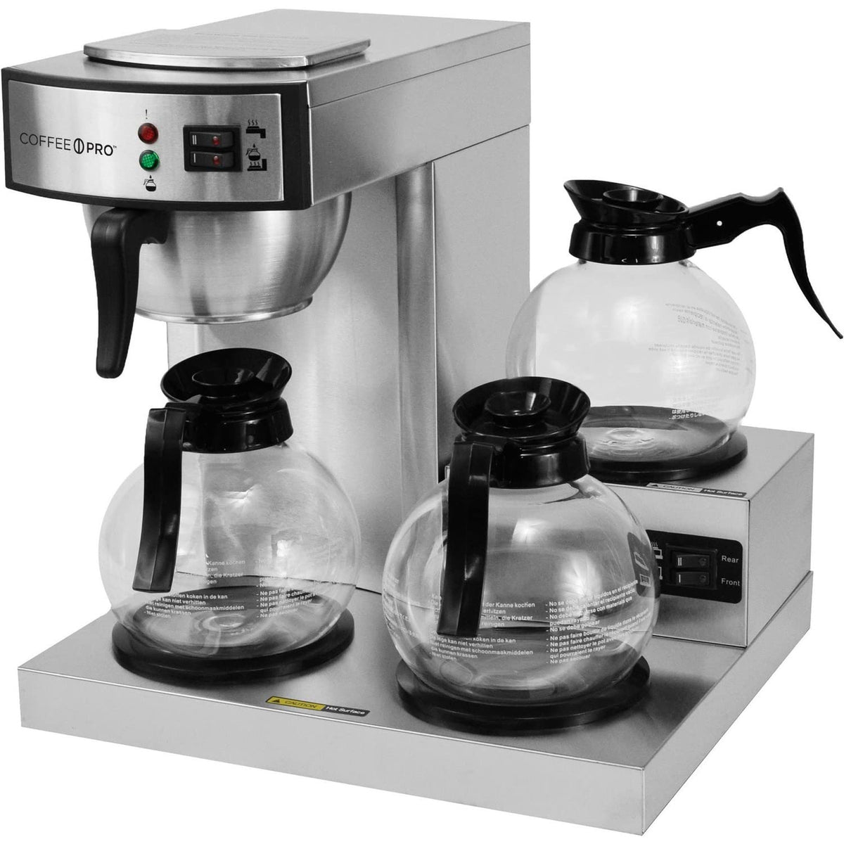 Coffee Pro Cprlg 3-Burner Commercial Brewer Coffee Maker, 24'' X 16'' X 20'', Silver