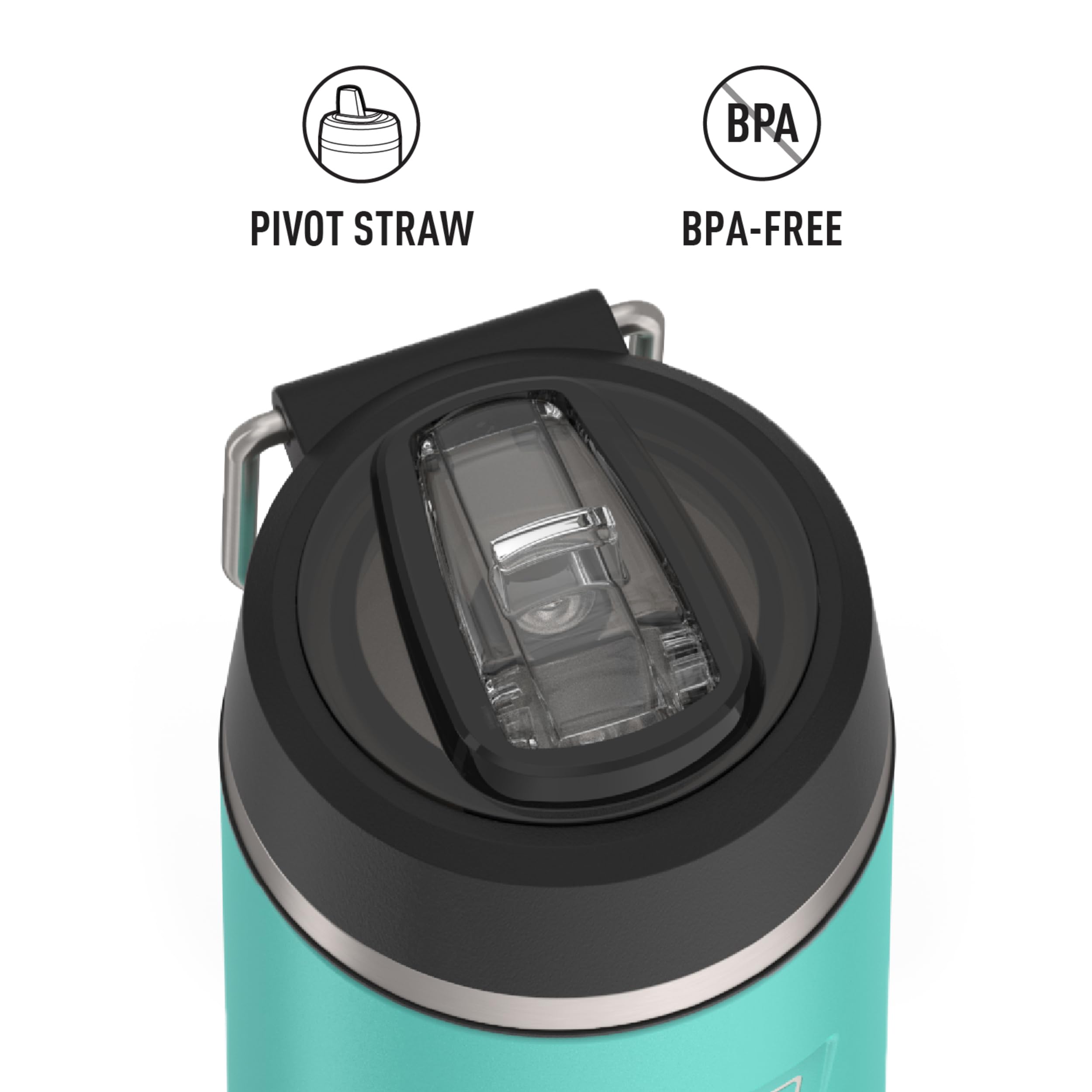 Thermos Icon Series Insulated Water Bottle With Straw Lid - 18 Ounce, Seafoam - Stainless Steel Vacuum Insulated Water Bottle Wi