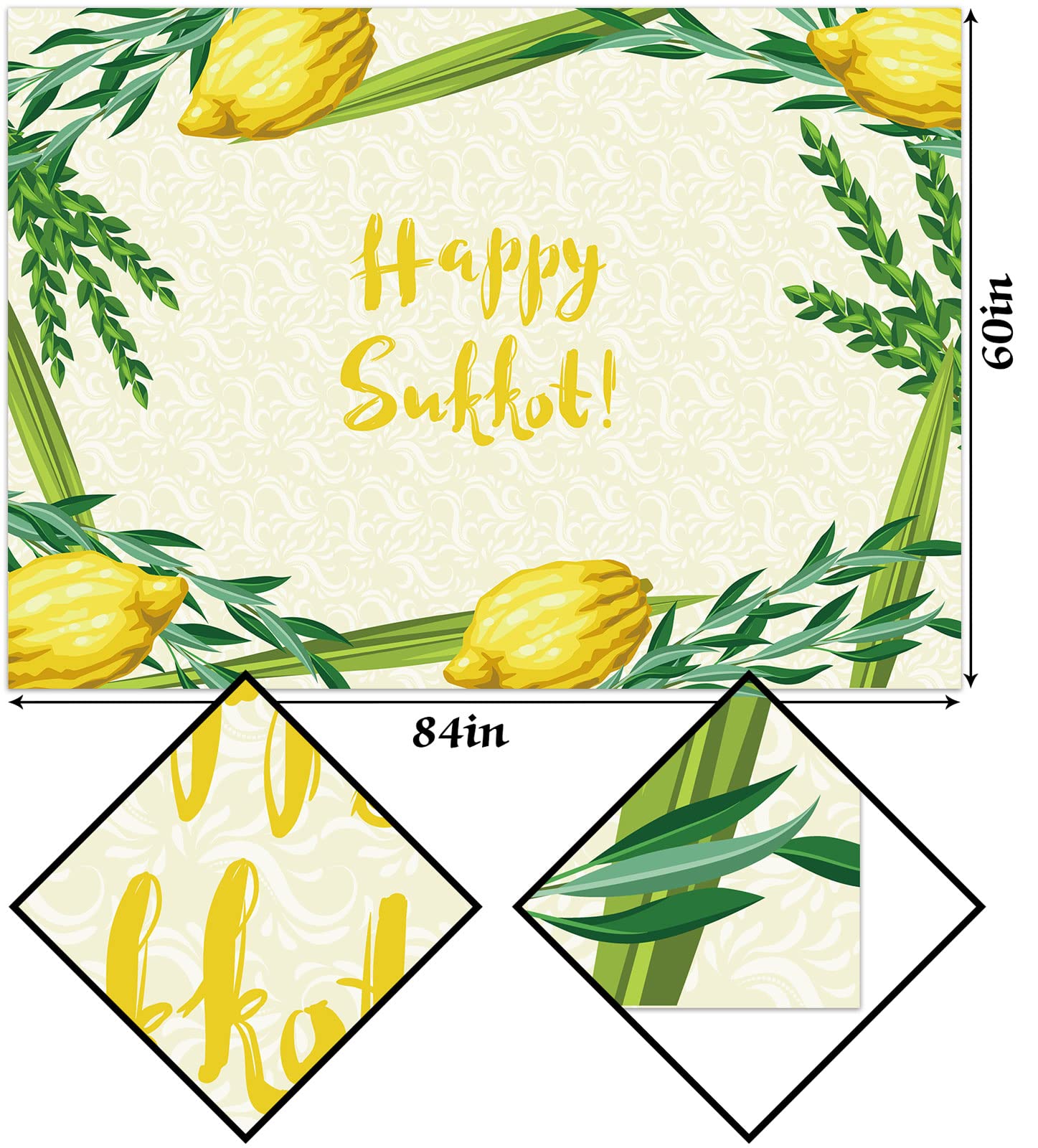Hafangry Sukkah Table Cloth Sukkot Etrog Hadass Aravah Lulav Decor Jewish Holiday Party Decorations Supplies Kitchen Dining Room