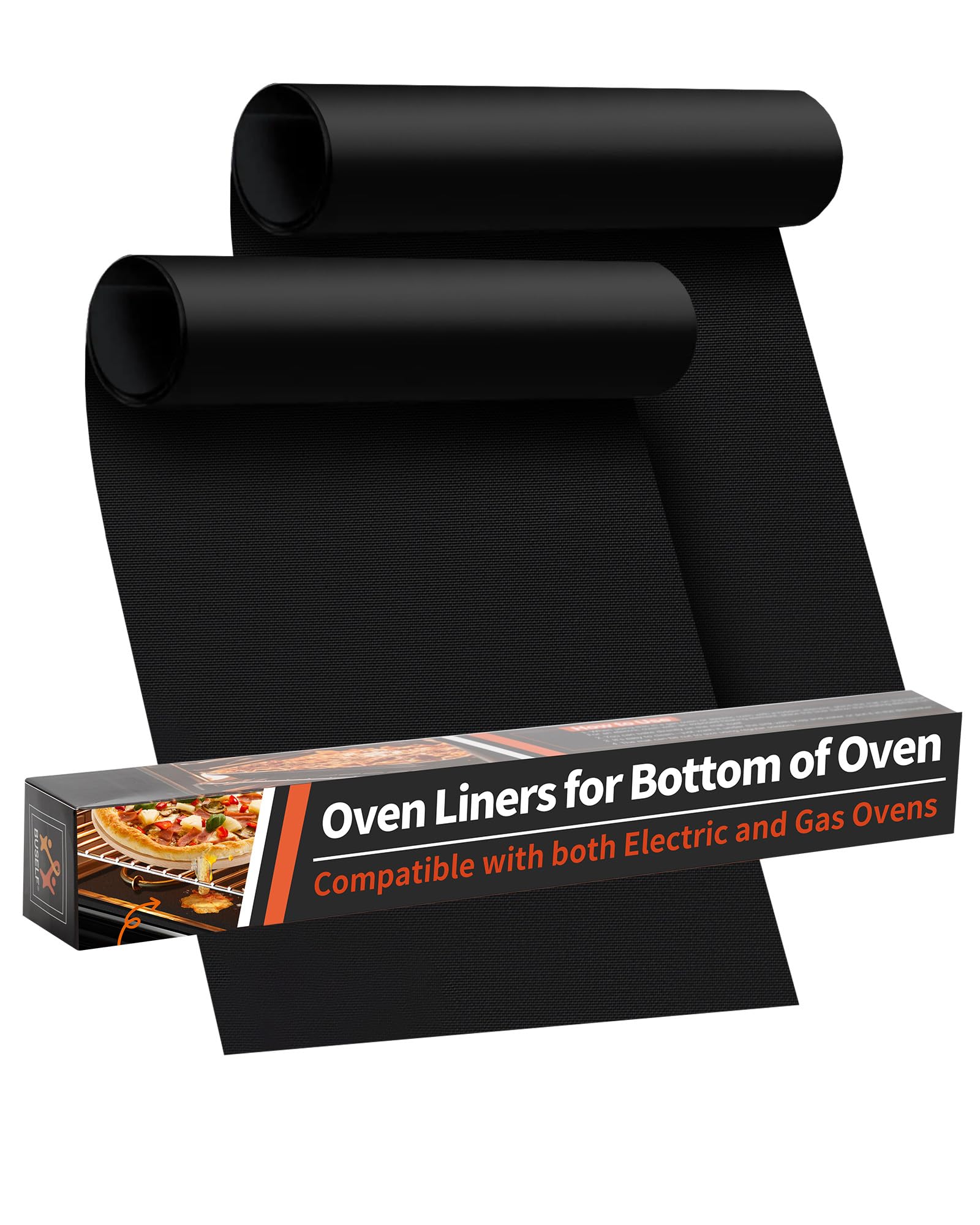 Oven Liners for Bottom of Oven - 2 Pack Large Heavy Duty Oven Mats, 17x 25 Reusable Matt Liner for Electric, Gas, Toaster Ovens 