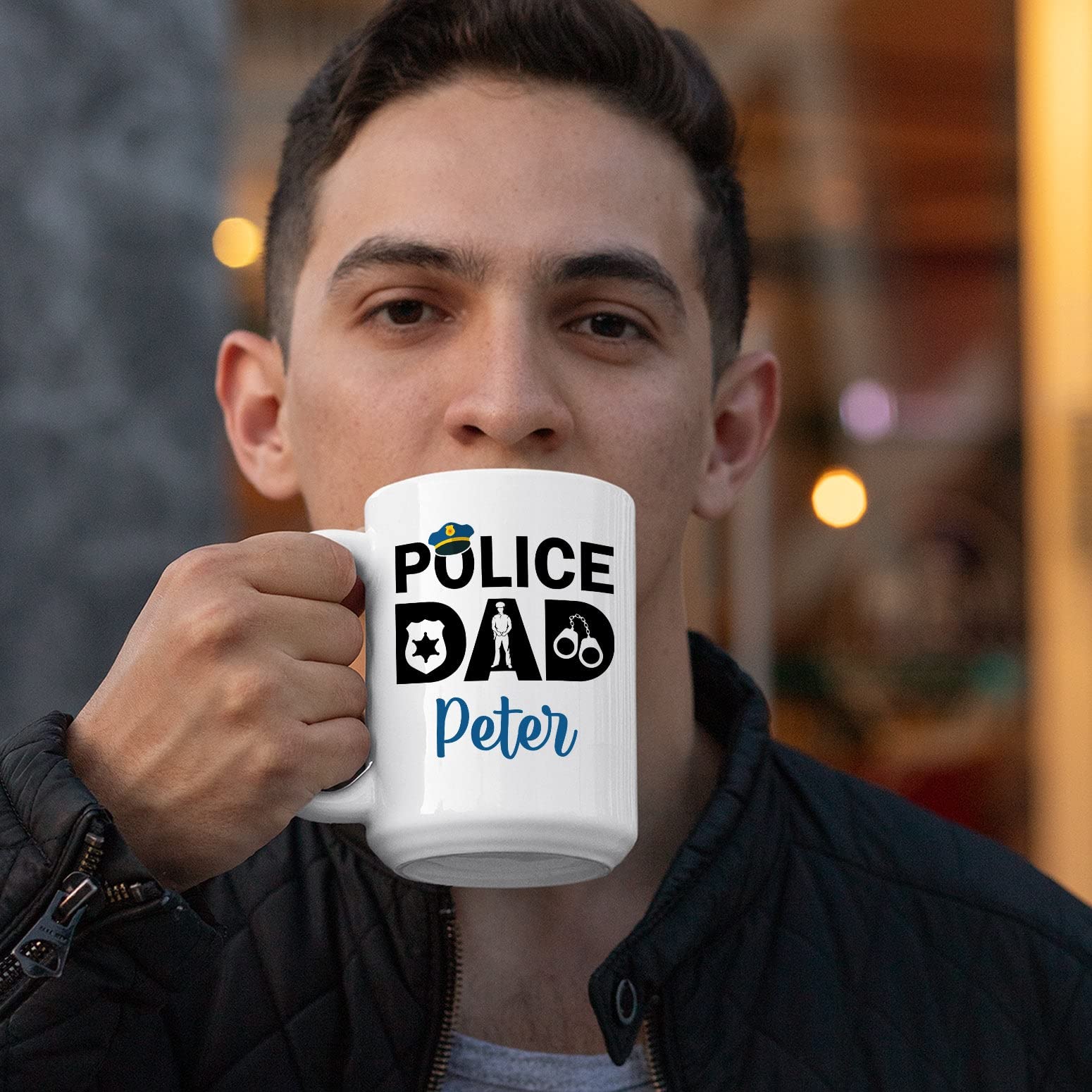 Police Officer Gifts, Police Dad Mug, Personalized Police Officer Mug Custom Name Mug For Police Officer, Blue Line Mug, Cop Mug